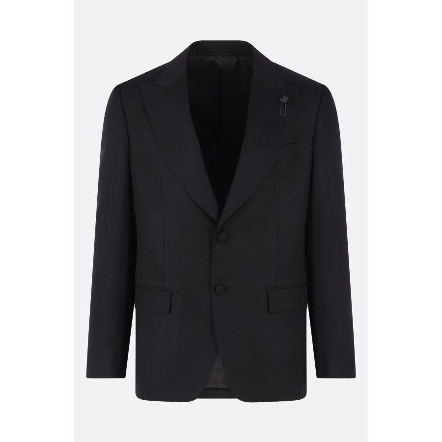 Lardini LARDINI Attitude Black Viscose Single Breasted Jacket New & Size US M / EU 48-50 / 2 - 1 Thumbnail