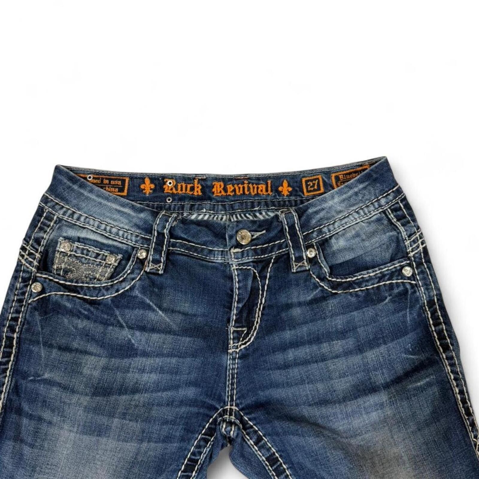Rock Revival Rock Revival slim fit jeans with rhinestone embellishments Size 29" - 5 Thumbnail