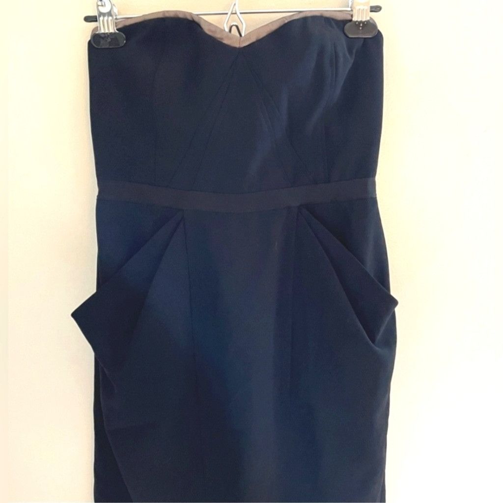 Bcbgmaxazria BCBG Max Azaria Black Strapless Cocktail Dress w/Pockets! Size L / US 10 / IT 46 - 3 Thumbnail