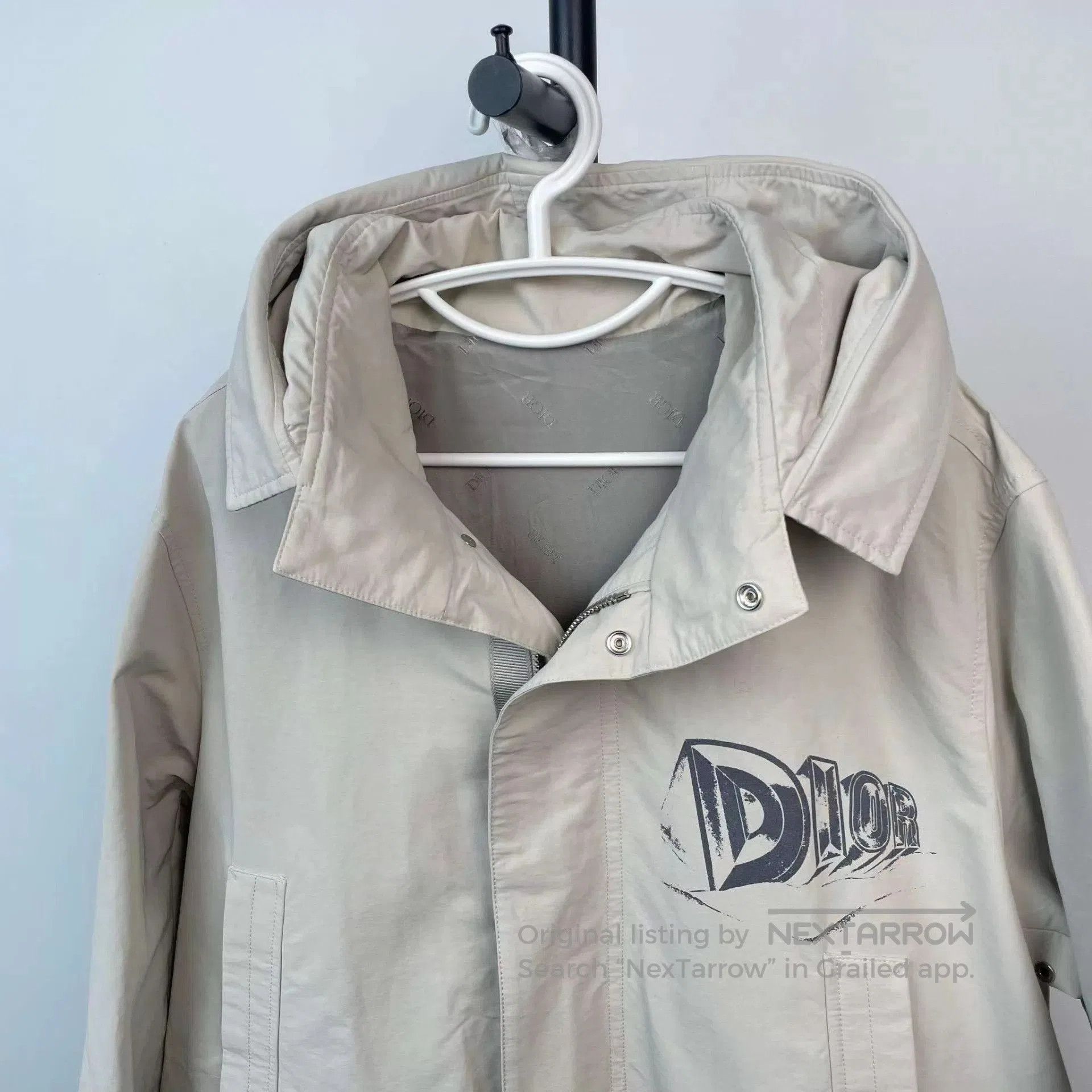 Dior Gray Hooded Zip-Up Light Jacket Size M. Size US M / EU 48-50 / 2 - 3 Thumbnail