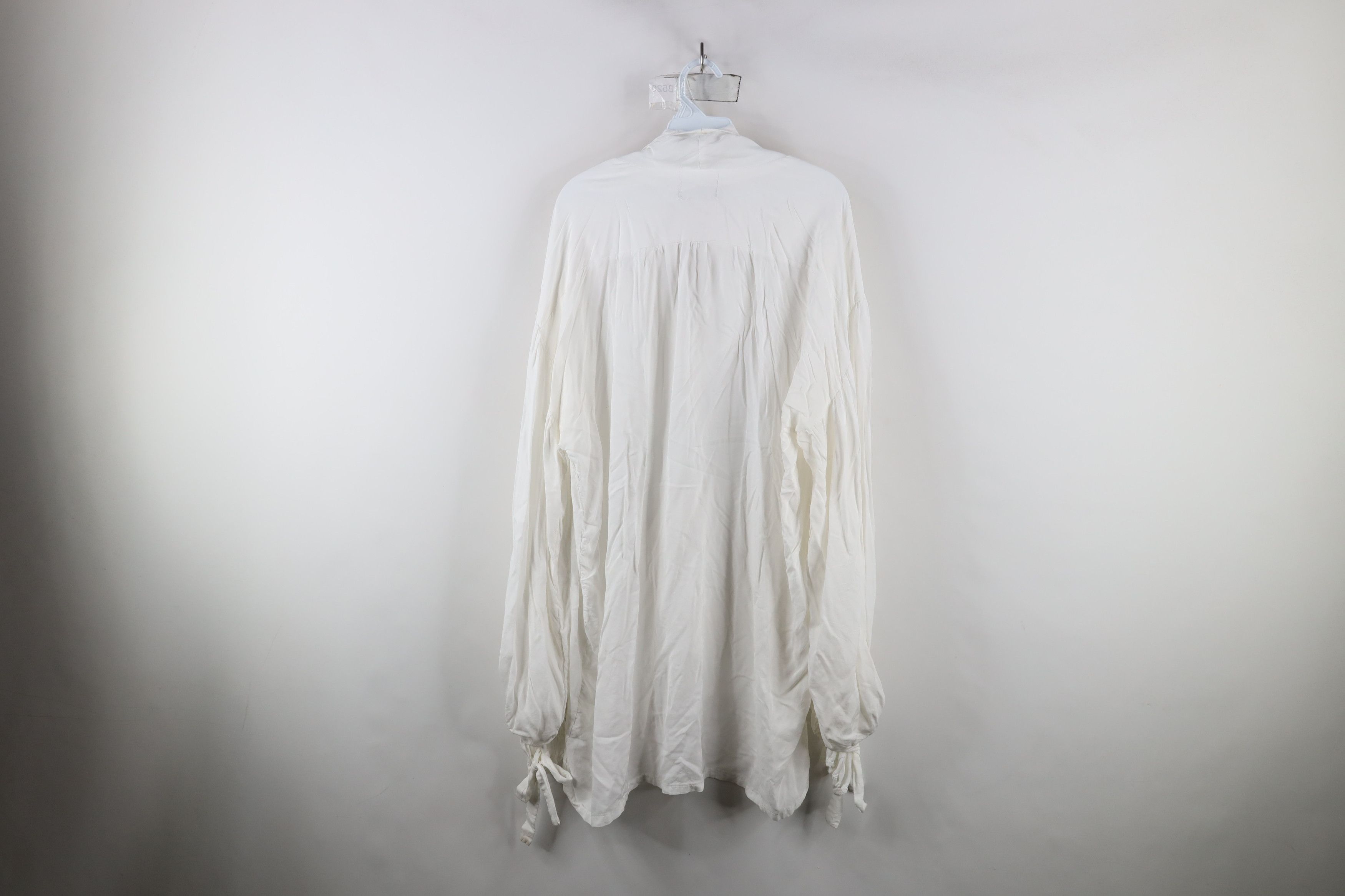 Vintage Vintage 90s Renaissance Ruffled Lace Up Collared Shirt White Size US XXL / EU 58 / 5 - 11 Thumbnail