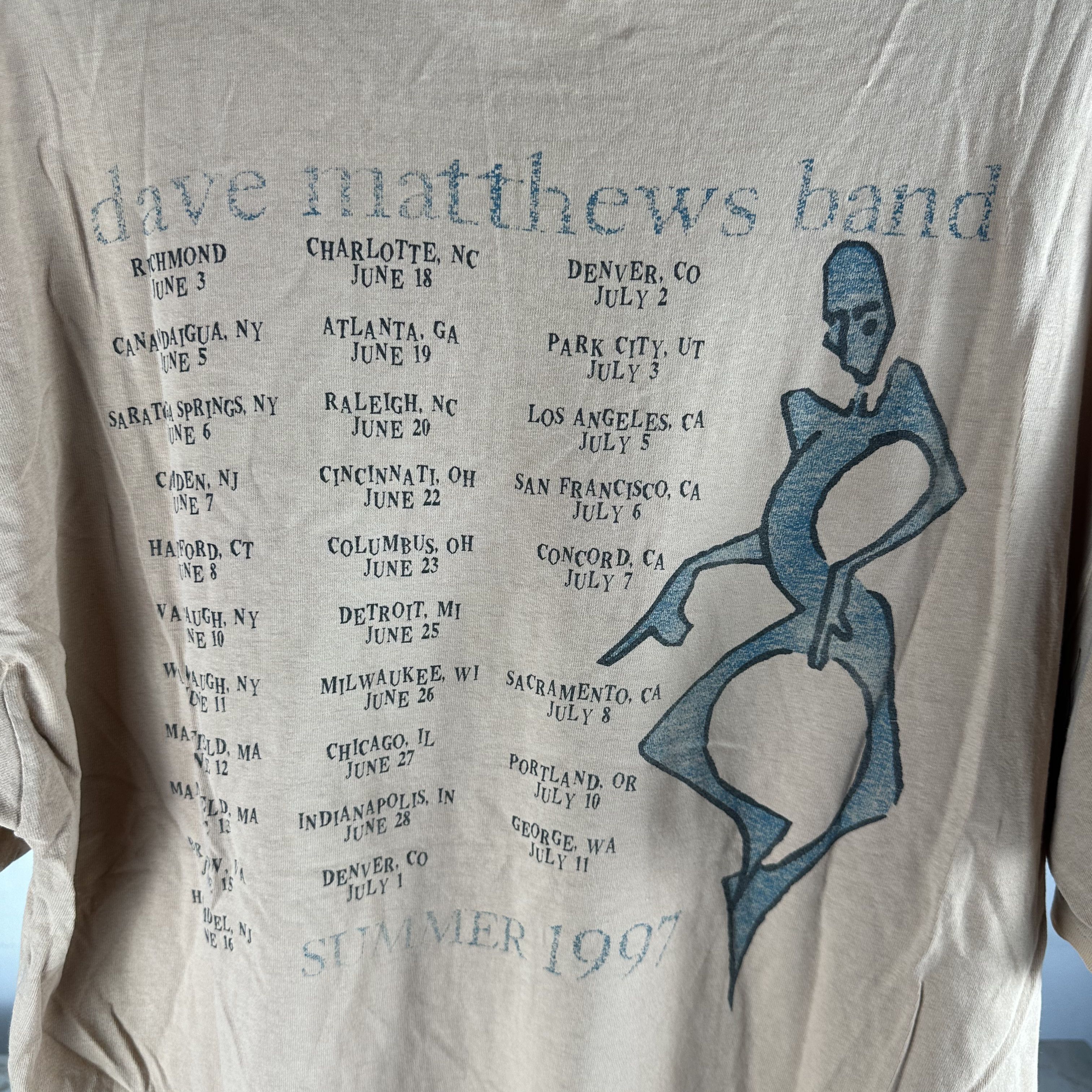 Vintage ​​​​​Vintage 1997 Dave Matthews Band Summer Tour T-Shirt Size US L / EU 52-54 / 3 - 4 Thumbnail