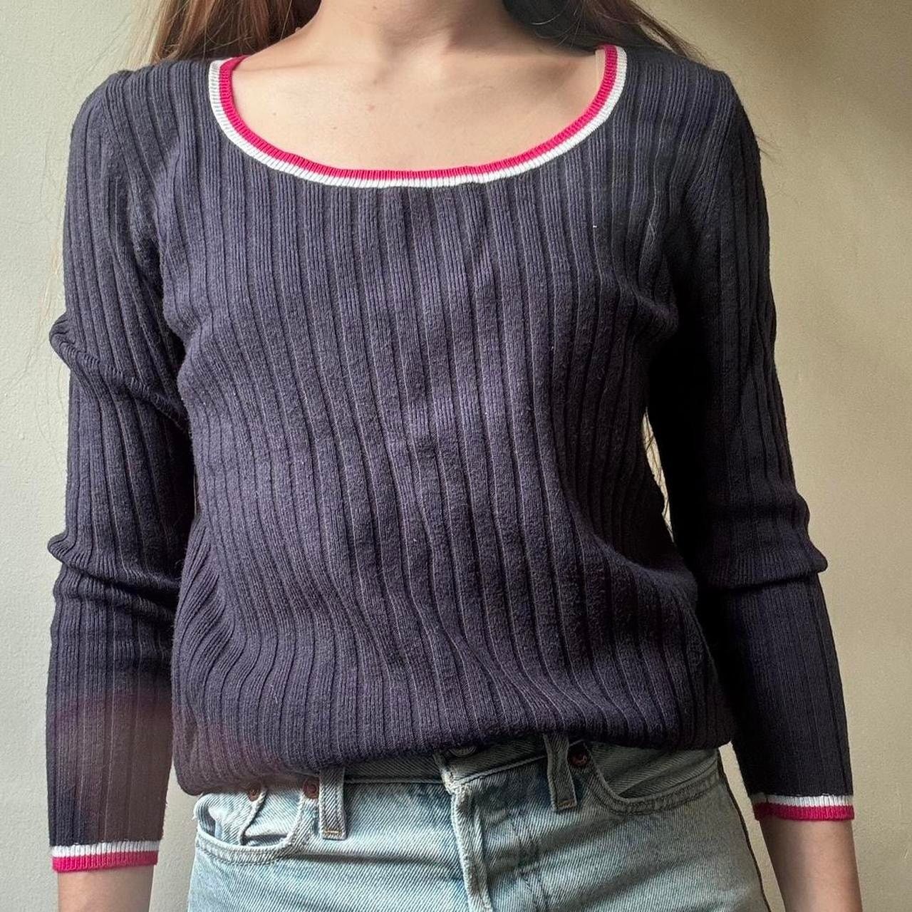 Ann Taylor Vintage Ann Taylor Blue Ribbed Preppy Y2K Sweater Small Size S / US 4 / IT 40 - 2 Thumbnail