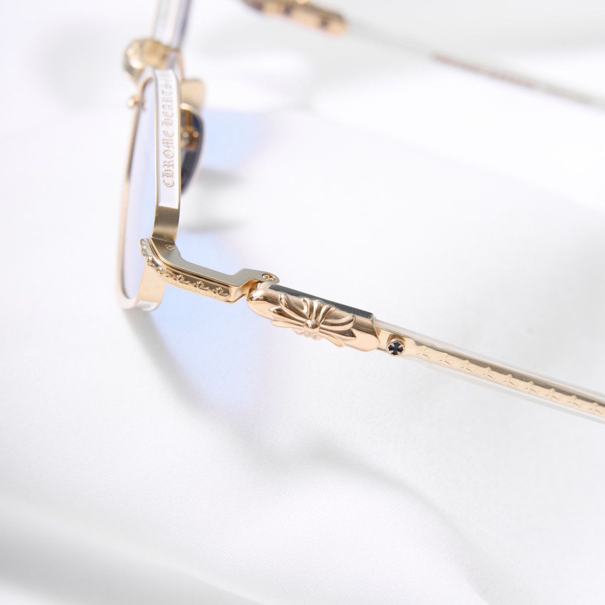 Chrome Hearts CHROME HEARTS NIP SLIP MATTE GOLD PLATED - WHITE SUNGLASSES Size ONE SIZE - 3 Thumbnail