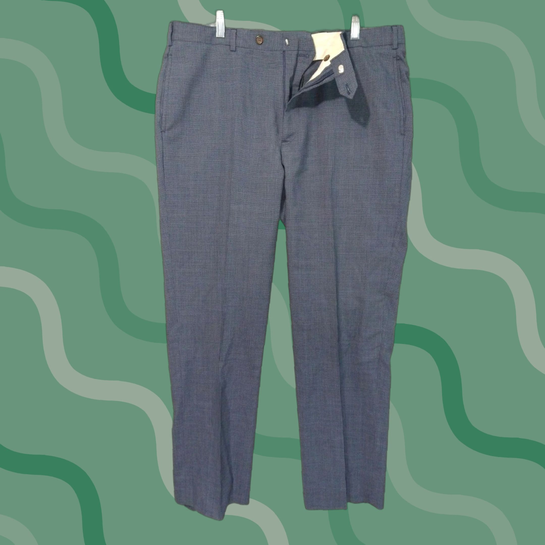 Brooks Brothers Brooks Brothers Dress Pants Men 38x31 Blue Plaid Wool Madison Fit Flat Front Size US 38 / EU 54 - 1 Thumbnail