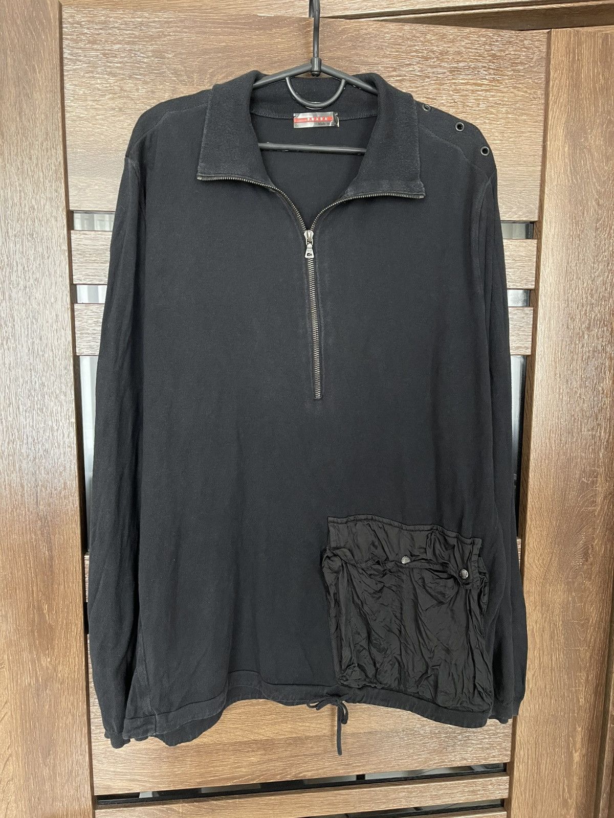 Prada Prada Italy Knit Sweater Sweatshirt Pocket Vintage Size US L / EU 52-54 / 3 - 2 Thumbnail