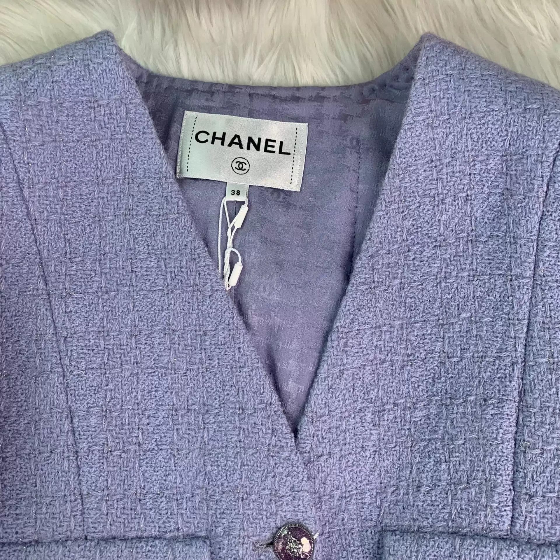 Chanel Chanel Women's Wool Coat Light Purple Size 38 Size S / US 4 / IT 40 - 4 Thumbnail
