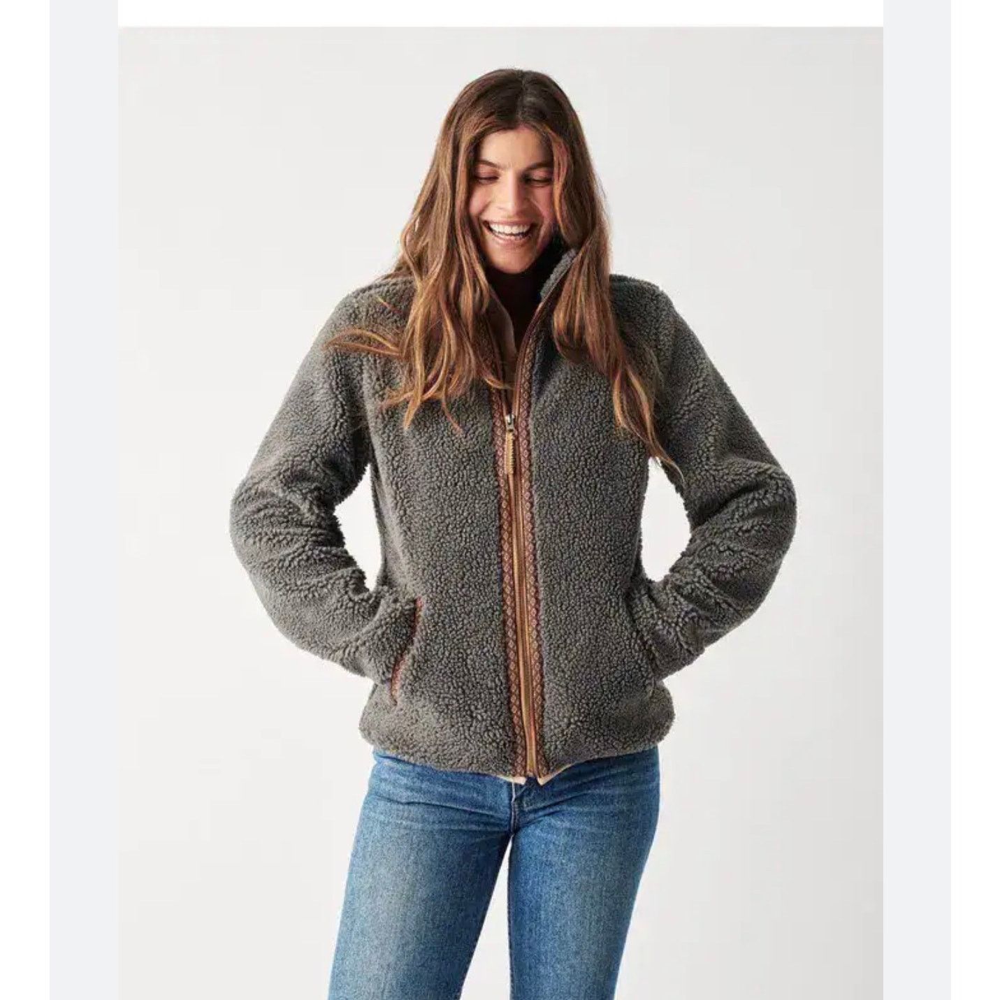 Faherty FAHERTY Ashbury Sherpa Jacket Gargoyle Gray Size Small Size S / US 4 / IT 40 - 11 Thumbnail