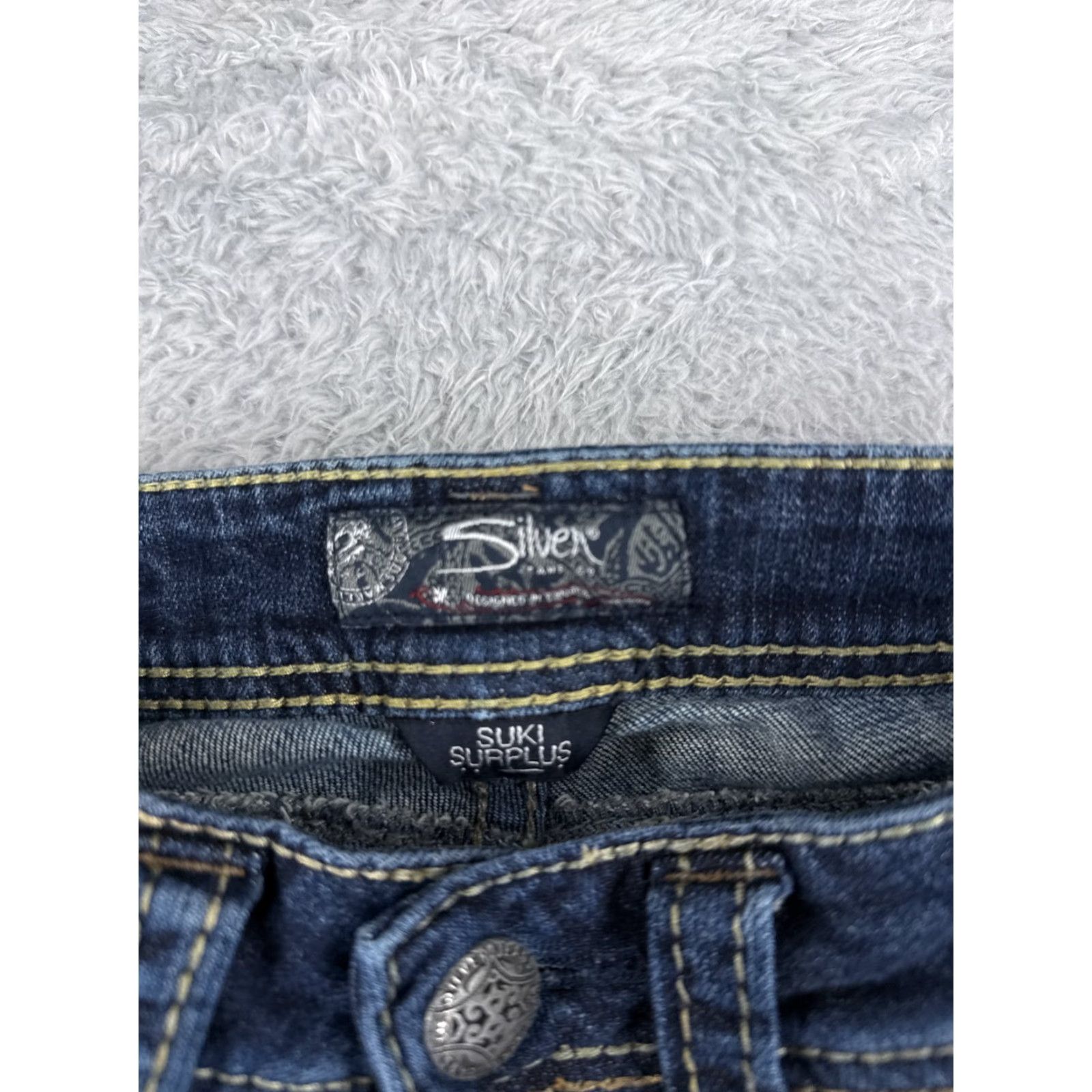 Silver Jeans Co. VINTAGE Silver Jeans Womens Bootcut Jeans 25 Blue Denim Stretch Pockets 2010s Size 42" / US 20 - 6 Thumbnail