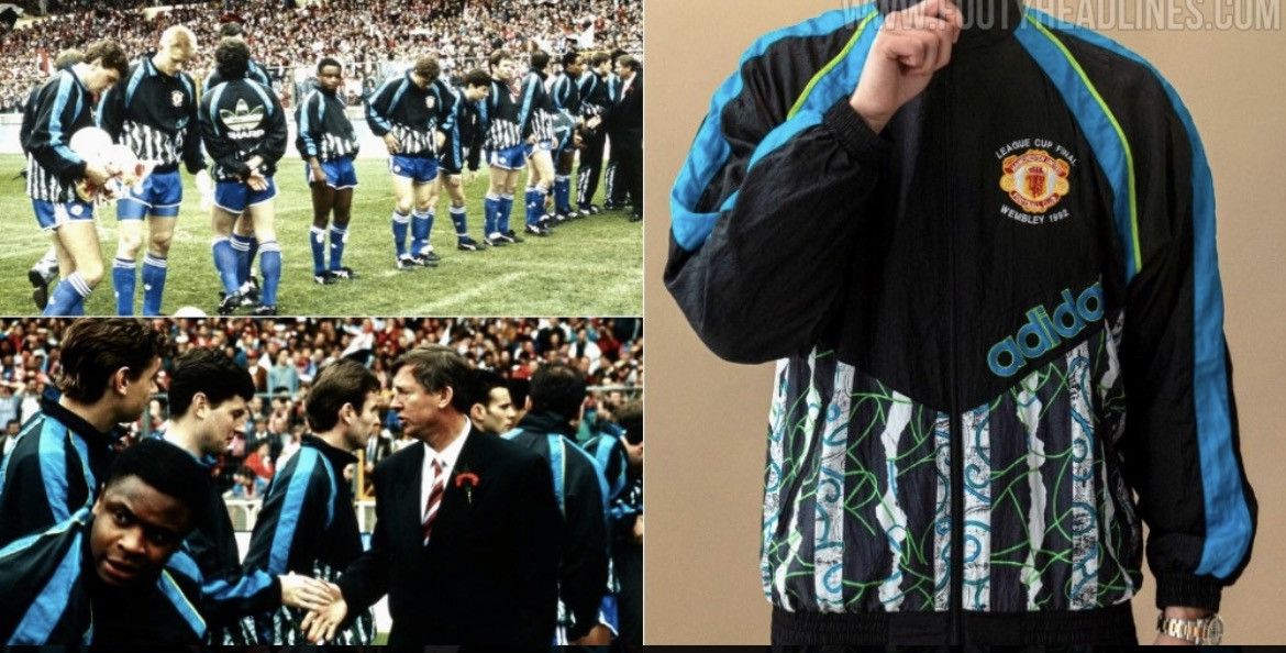 Adidas RARE ADIDAS 1992 MANCHESTER UNITED BLANK TRACK JACKET Size US L / EU 52-54 / 3 - 10 Thumbnail