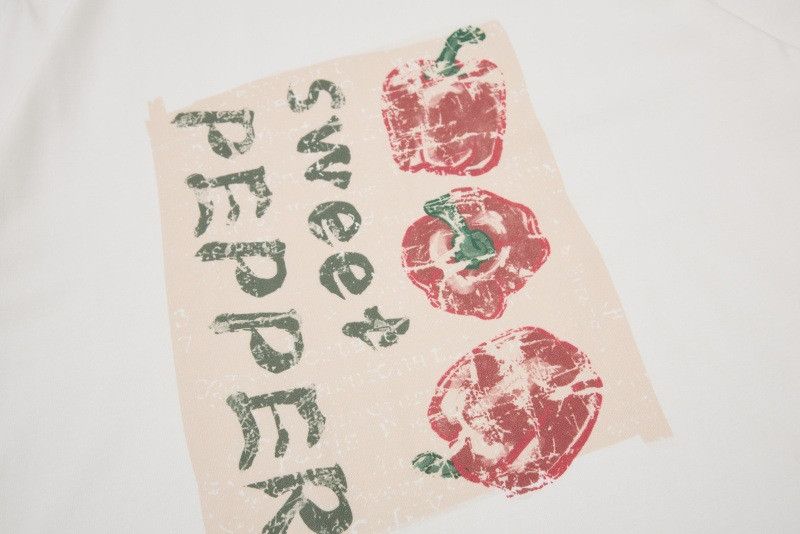 Japanese Brand Men's Loose-Fit Hip-Hop T-Shirt with Green Pepper Pattern Size US M / EU 48-50 / 2 - 3 Thumbnail