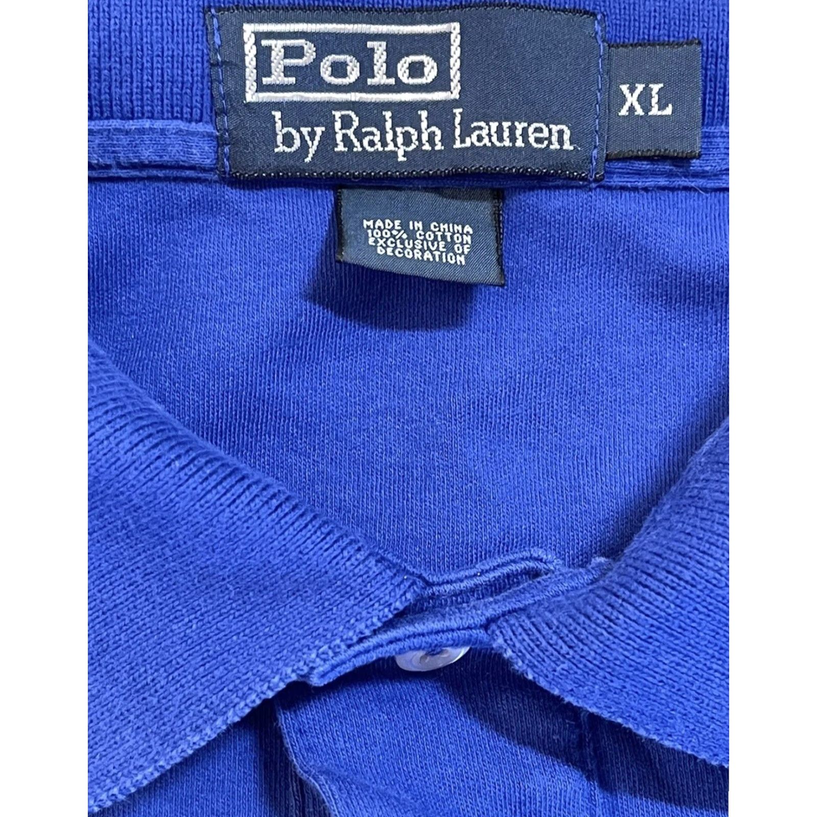 Polo Ralph Lauren VINTAGE Polo Ralph Lauren Shirt XL Mens Polo Golf Blue 100% Cotton Short Sleeve Regular Size US XL / EU 56 / 4 - 2 Thumbnail