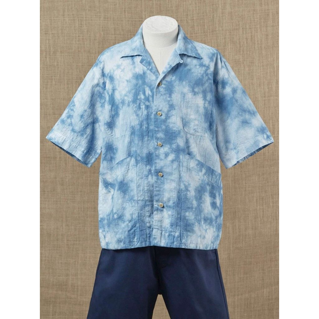 Nicholas Daley Beach Shirt Blue Tie-Dye Cotton Chore Pockets - 40/L NWT Size US L / EU 52-54 / 3 - 1 Thumbnail