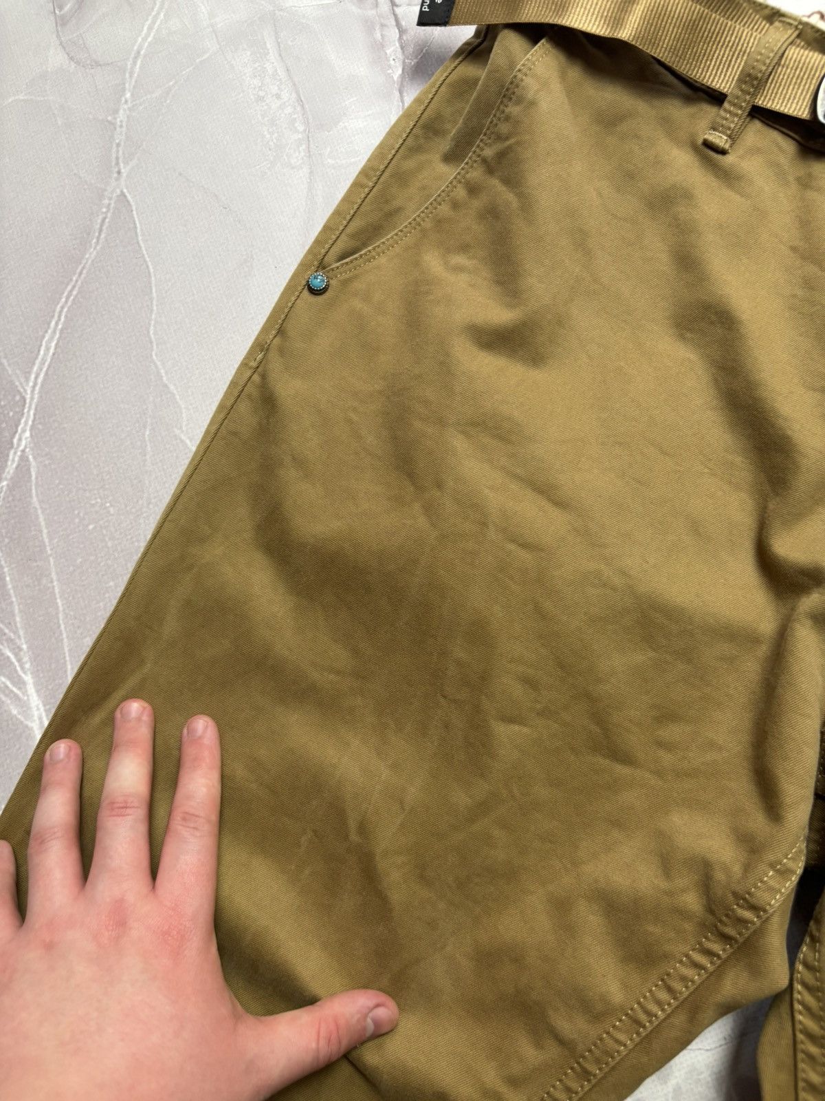 Other White Sand Belted Chino Pants Quiet Luxury Brown Mens 50 Size US 34 / EU 50 - 4 Thumbnail