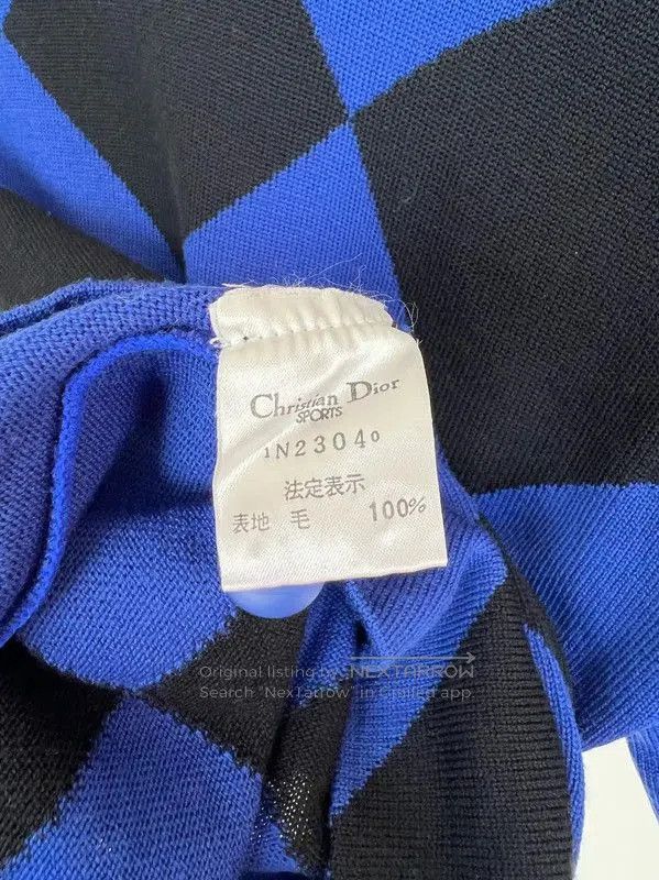 Dior Dior Blue Knit Sweater with Argyle Pattern . Size M / US 6-8 / IT 42-44 - 5 Thumbnail