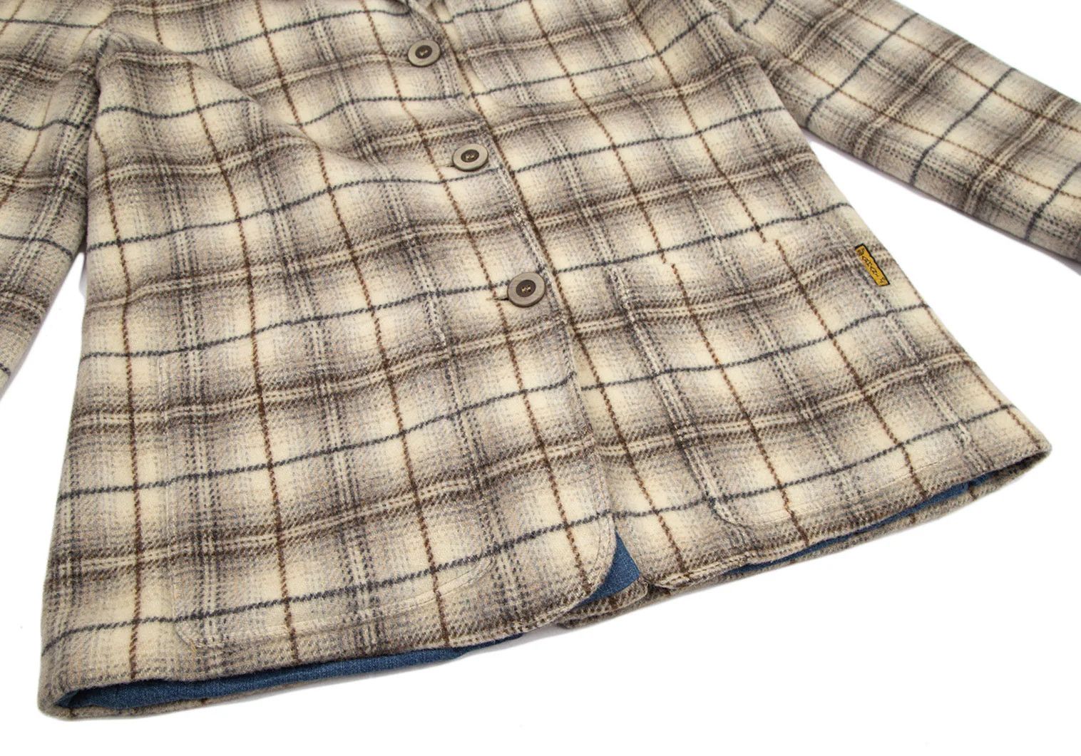 Armani Check Wool Blend Jacket in Cream, Size 42 Size US XXS / EU 40 - 8 Thumbnail