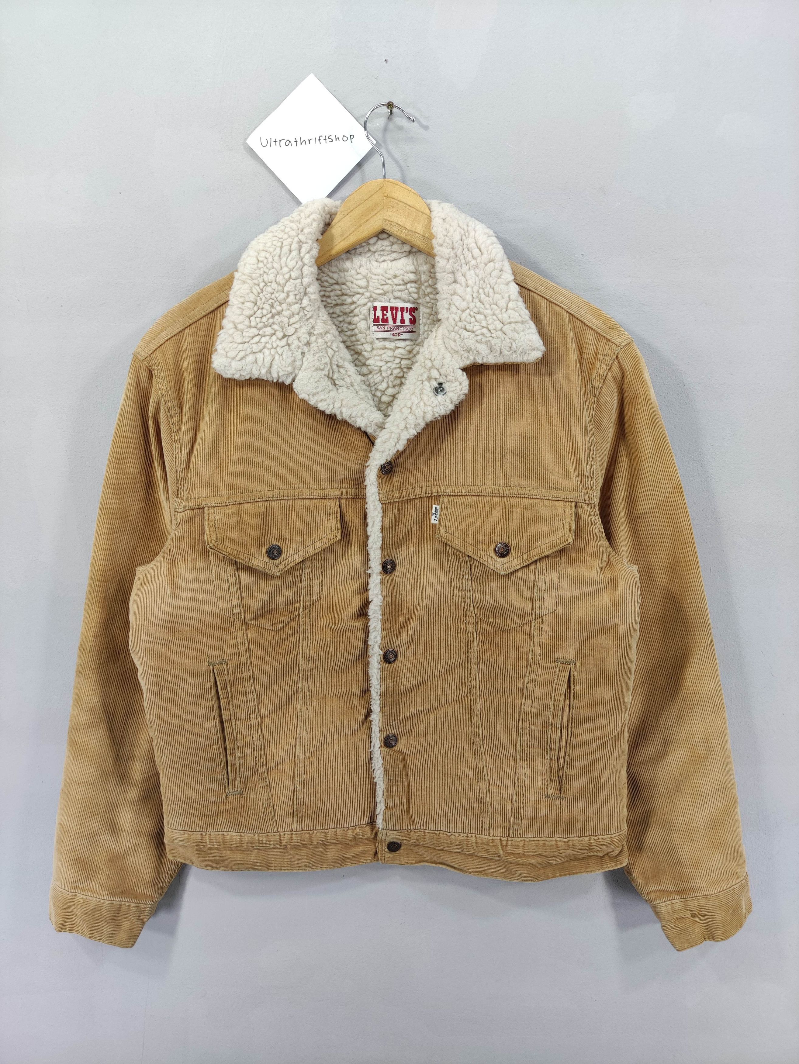 Levi's Vintage Levis 80s Corduroy Denim Jacket Lined Sherpa Size US M / EU 48-50 / 2 - 1 Thumbnail