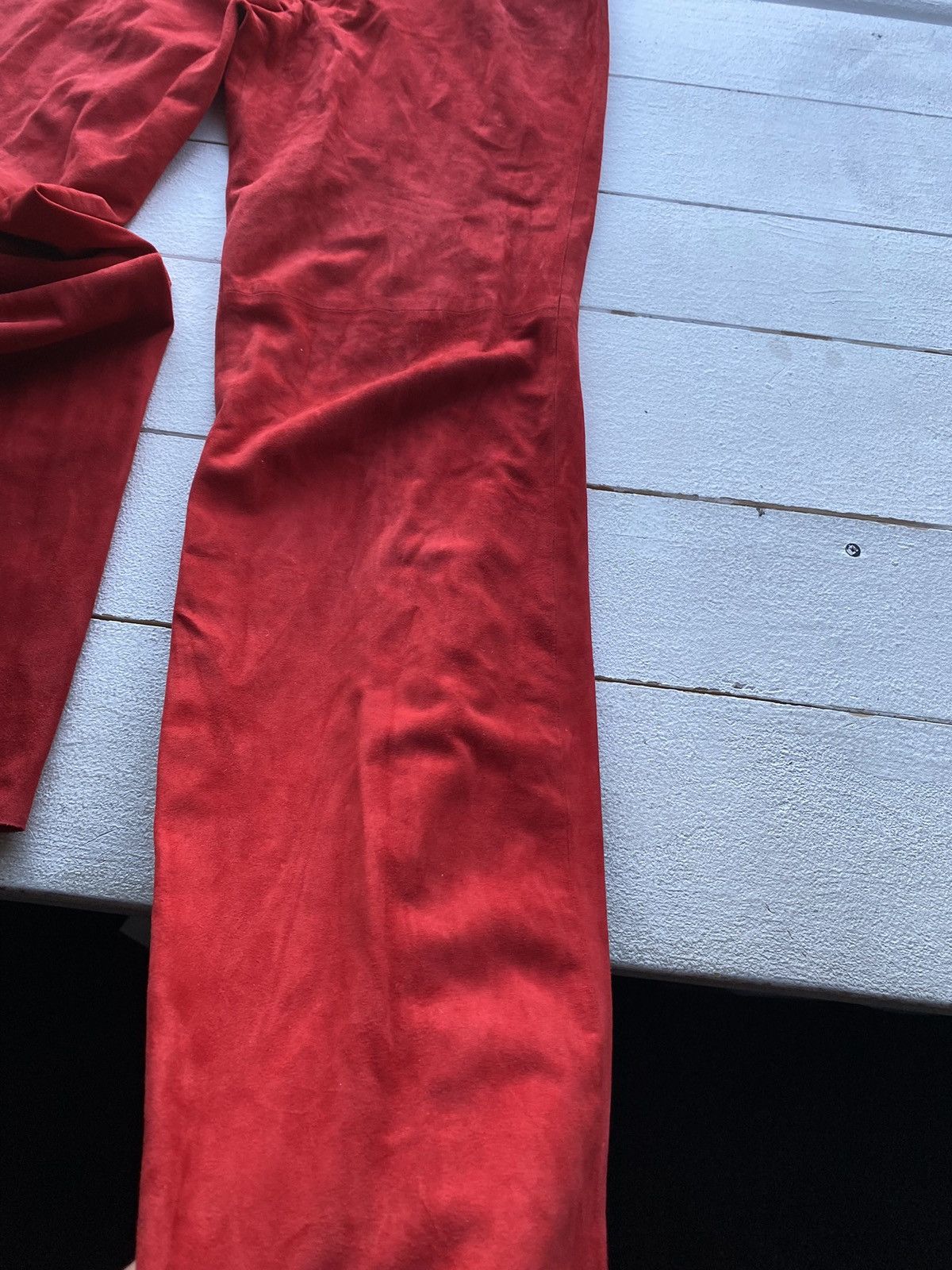 Roberto Cavalli × Vintage 🔥80s Roberto Cavalli Italy Designer Leather Suede 28 Pants Size 28" / US 6 / IT 42 - 19 Thumbnail