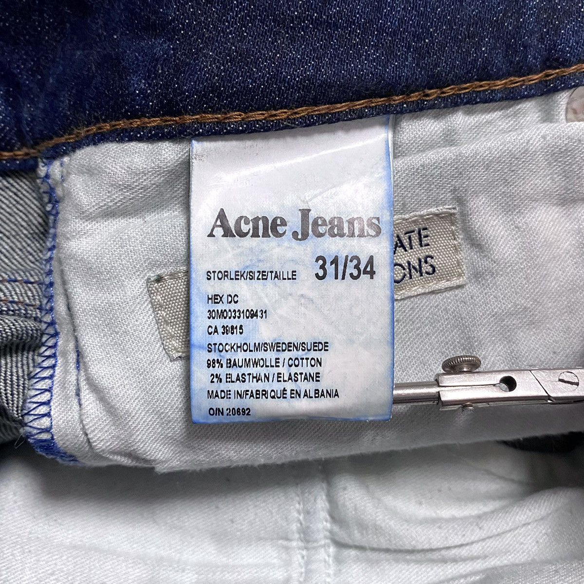 Acne Studios Vintage Acne Studios Hex DC Navy Cotton Jeans Denim 31/34 Size 31" - 14 Thumbnail