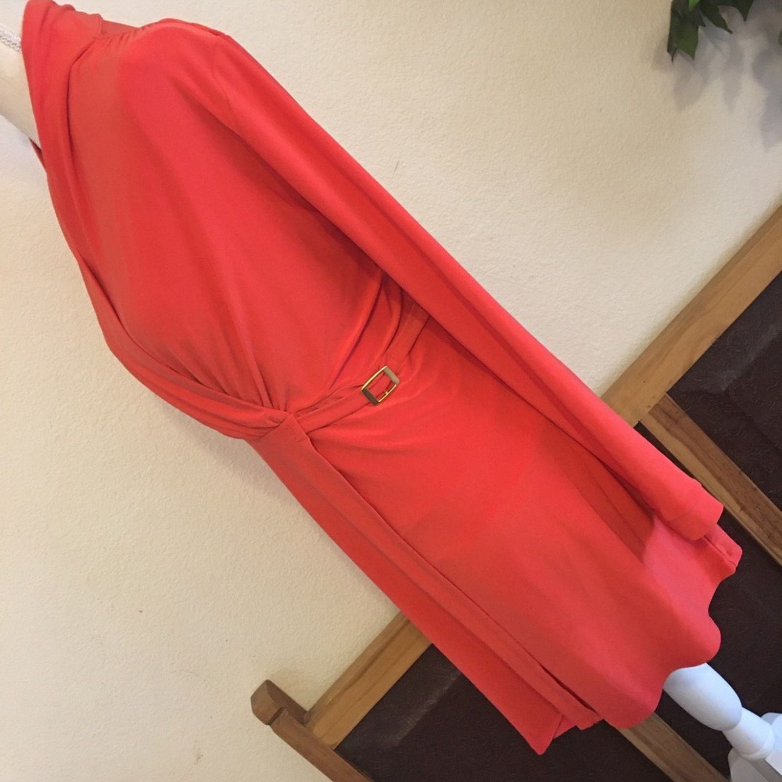 Designer CSC Studio coral wrap front Tunic Top dress NWT XL Size XL / US 12-14 / IT 48-50 - 3 Thumbnail