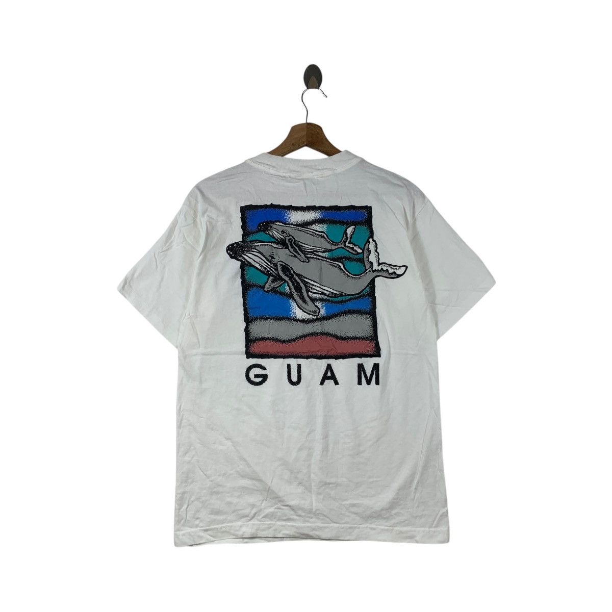Vintage Vintage 90’ GUAM HAWAII WHALE Illustration Painting Tee Size US M / EU 48-50 / 2 - 5 Thumbnail