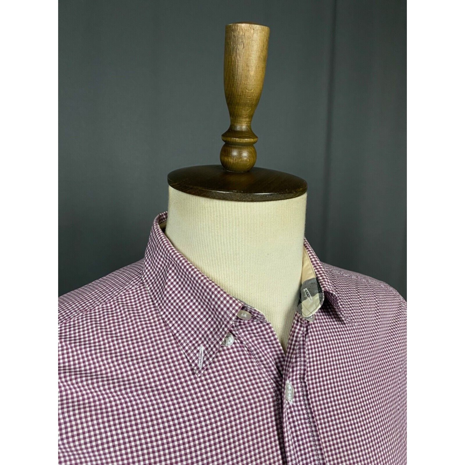 Burberry Burberry Small Logo Men's Red White Checked Longsleeve Shirt Size US L / EU 52-54 / 3 - 1 Thumbnail