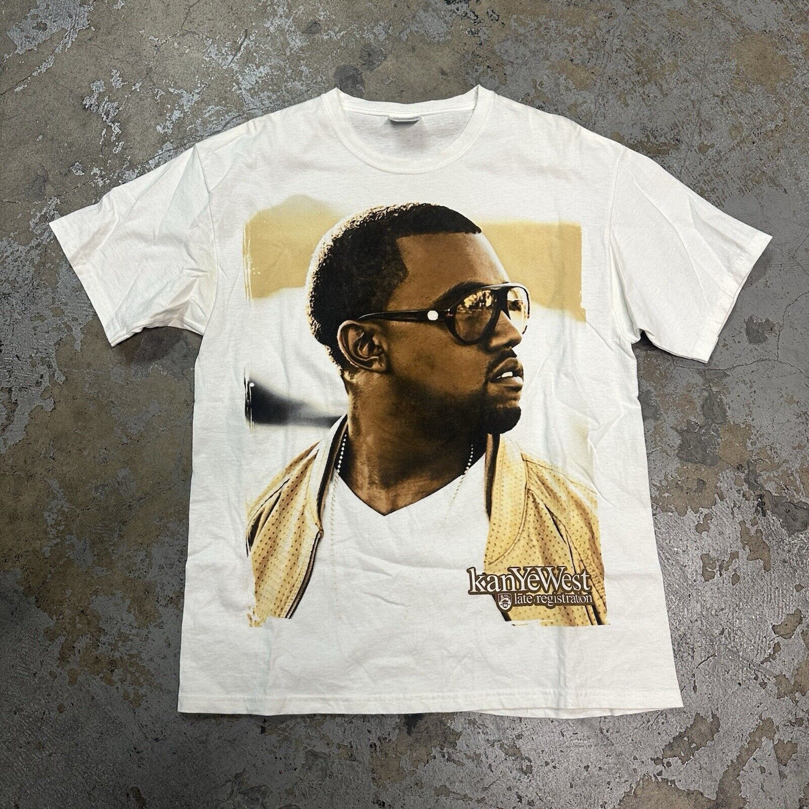 Kanye West × Streetwear × Vintage Vintage 2005 Kanye West Big Face Late  Registration T-Shirt | Grailed