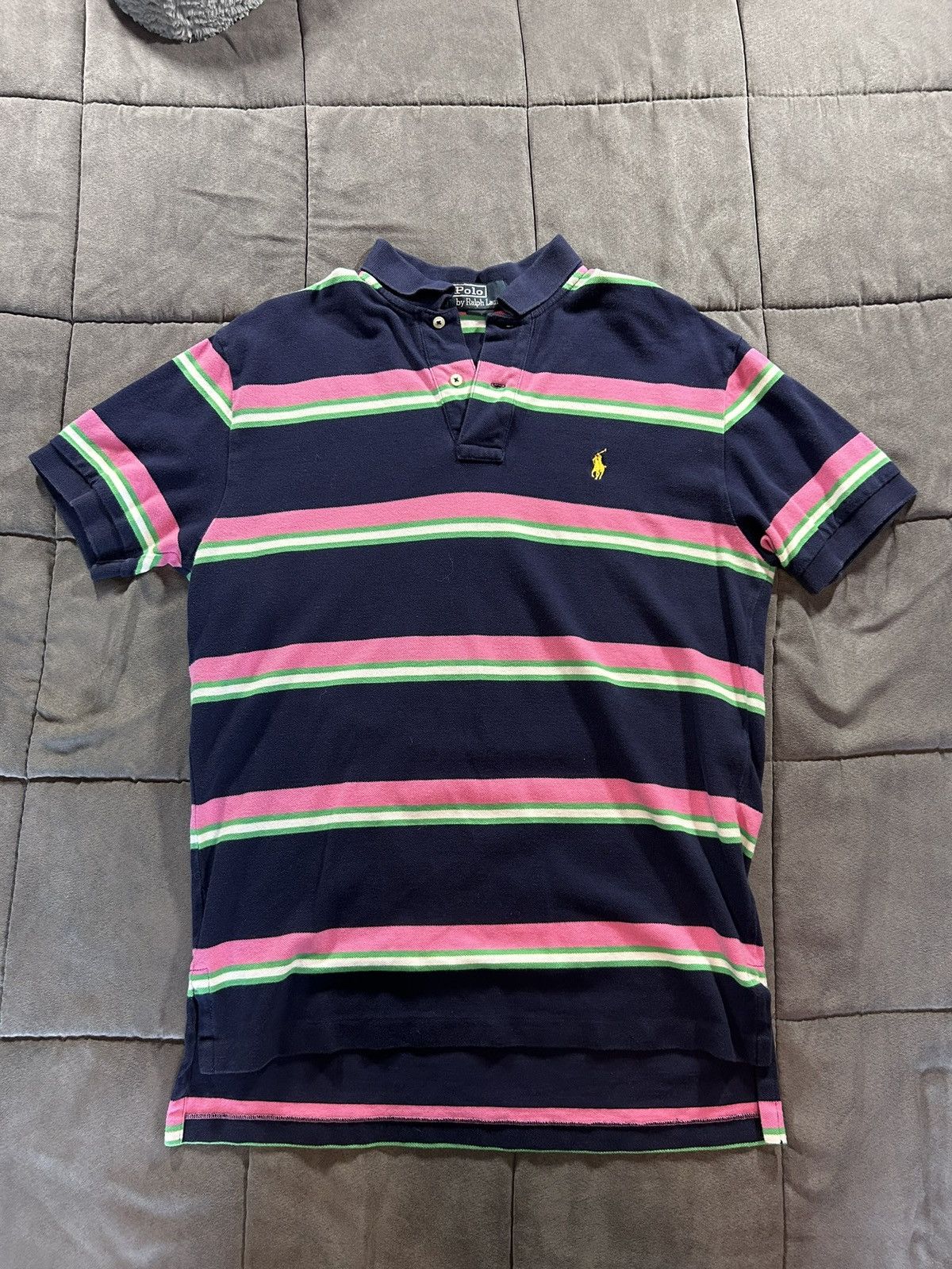 Polo Ralph Lauren Polo Ralph Lauren navy, pink, white, and green stripe shirt Size US M / EU 48-50 / 2 - 2 Thumbnail