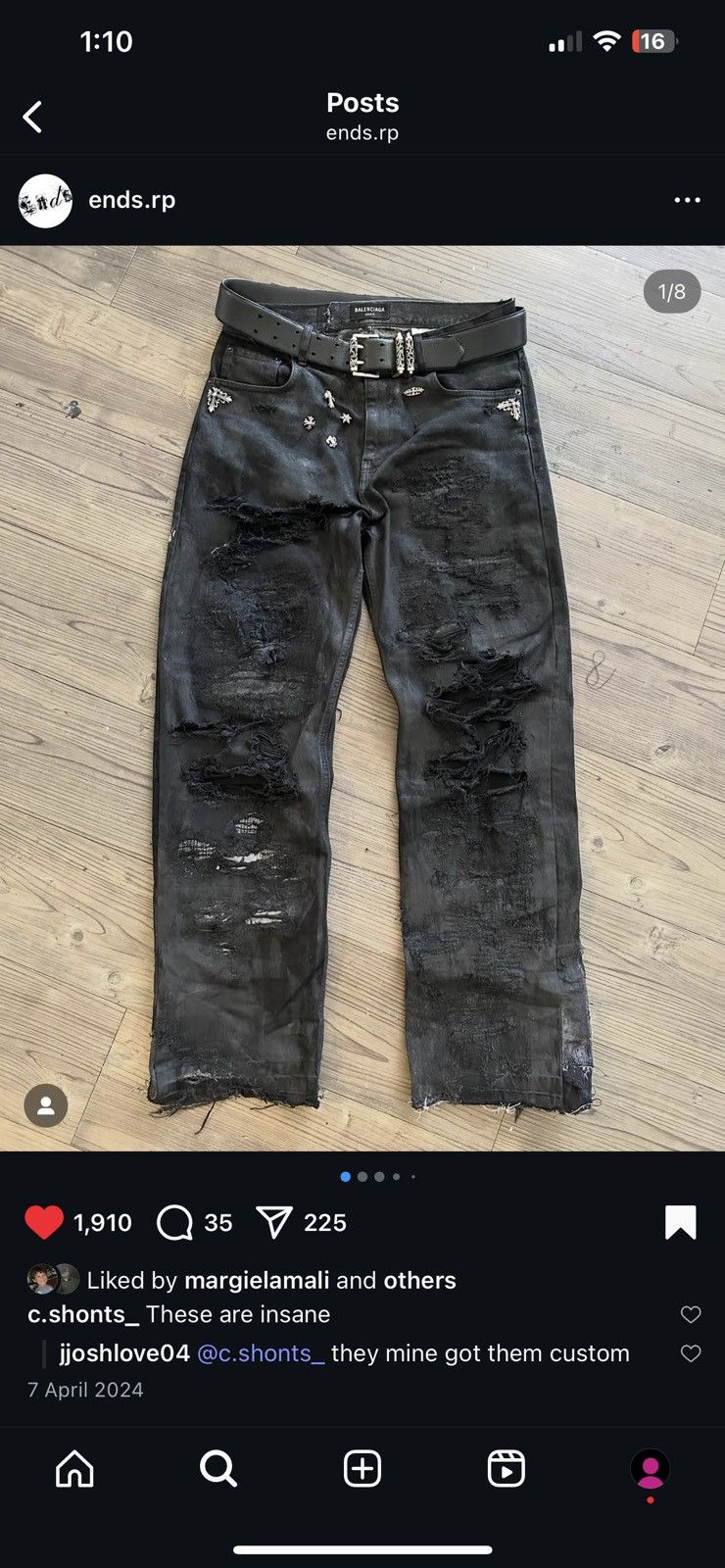 Ends Repair x Balenciaga Boro Jeans