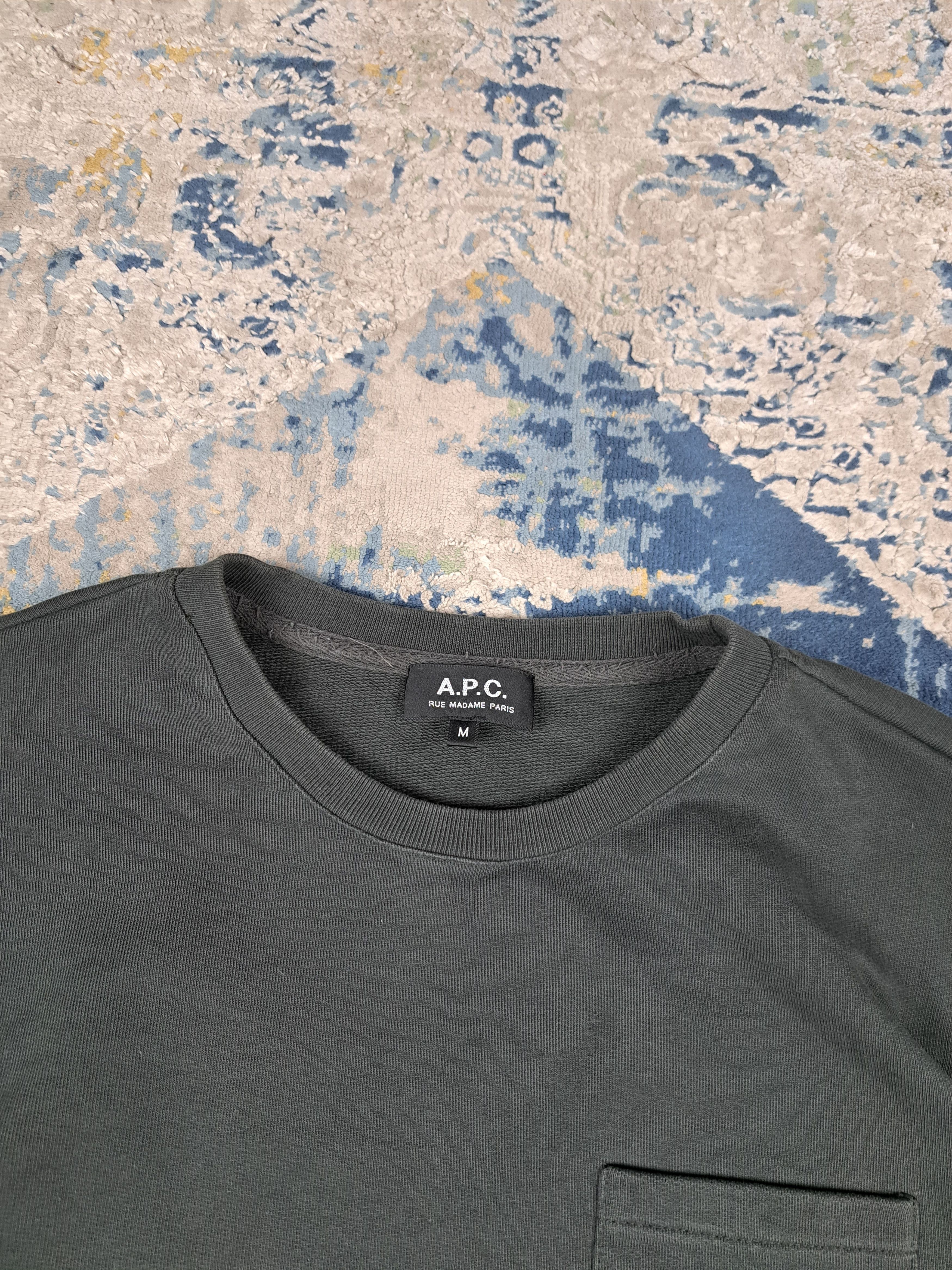 A.P.C. APC Heavyweight Cotton Pocket Sweatshirt Streetwear Size US M / EU 48-50 / 2 - 2 Thumbnail