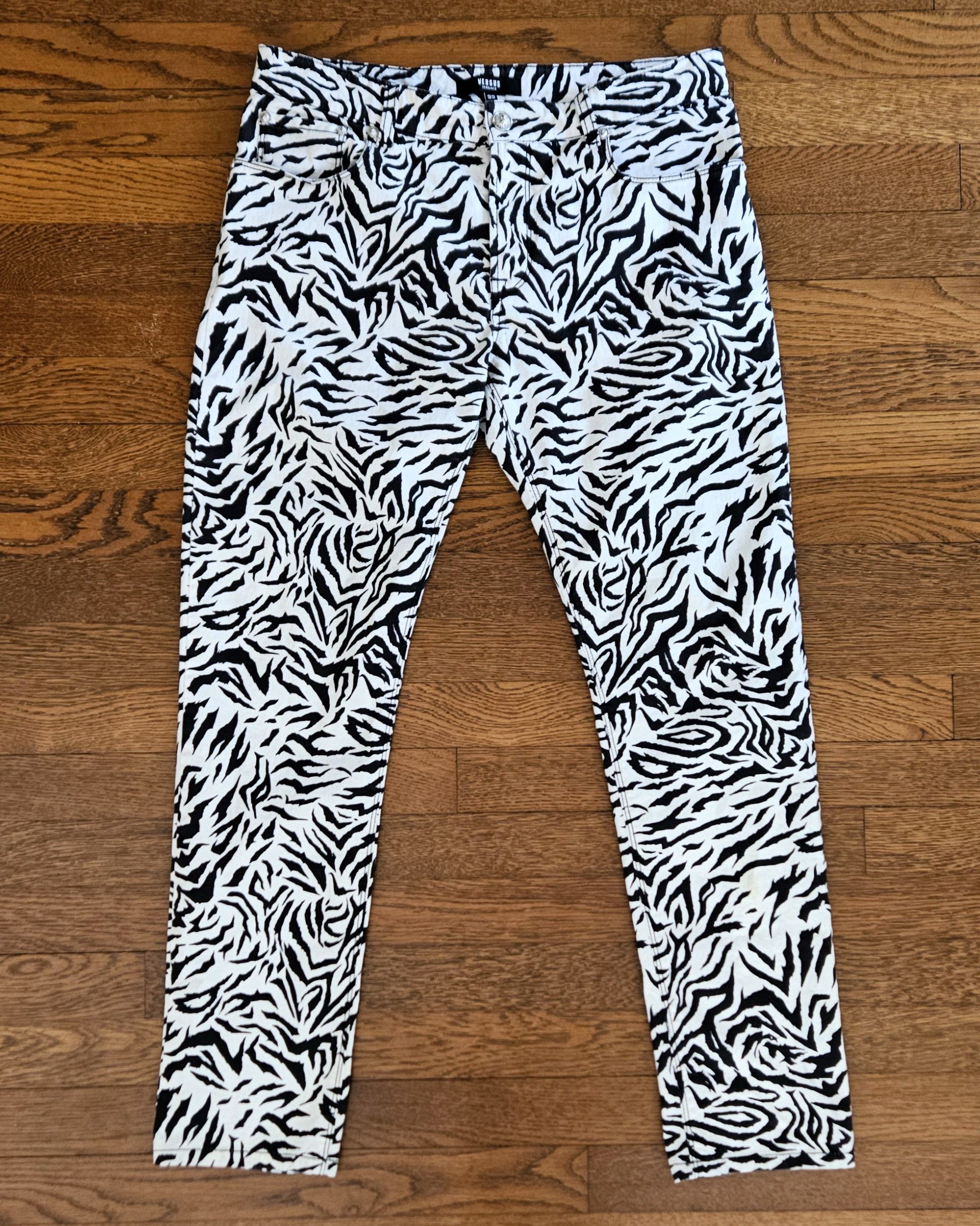 Versace Gianni Versace Versus Zebra Print Skinny Jeans 🦓 Size US 32 / EU 48 - 1 Thumbnail