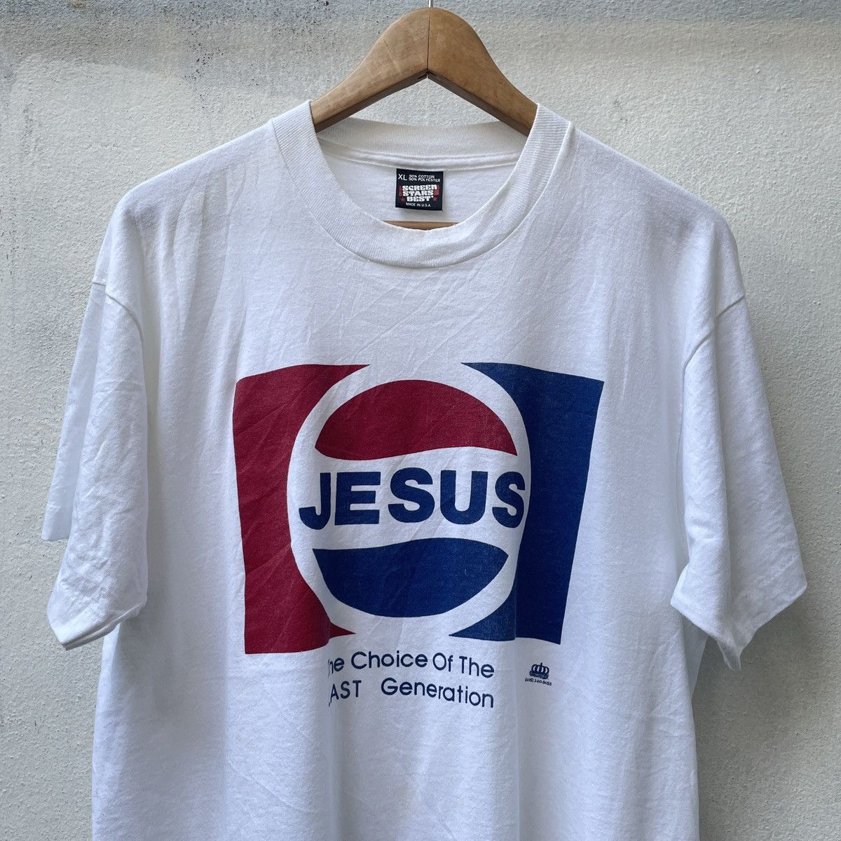 Vintage Vintage 90s Jesus T-Shirt, Pepsi Parody Graphic Tee Size US XL / EU 56 / 4 - 2 Thumbnail