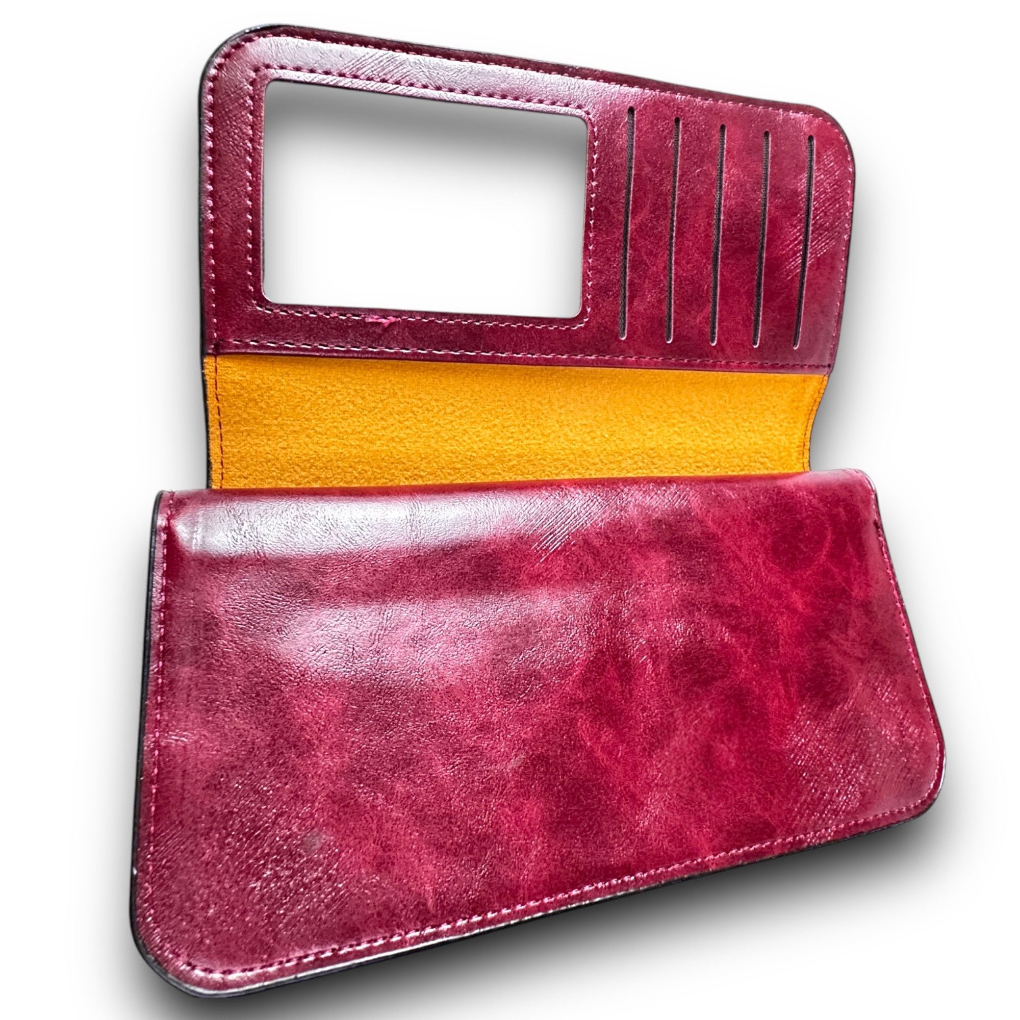 Other MenSense Burgandy Genuine Leather Wallet Card Slots ID Windo Size ONE SIZE - 5 Thumbnail