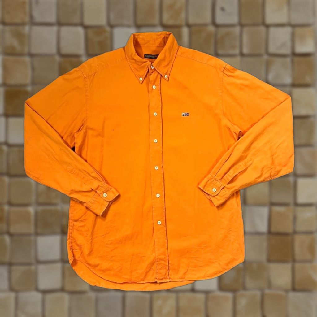 Napapijri Napapijri Embroidered Mini Logo Orange Long Sleeve Button-Up Shirt M Womens? Size US M / EU 48-50 / 2 - 1 Thumbnail