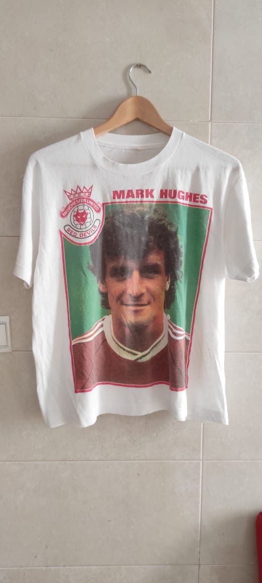 Vintage Manchester United Red Devils Mark Hughes Sport Tee 1991 Size US M / EU 48-50 / 2 - 1 Thumbnail