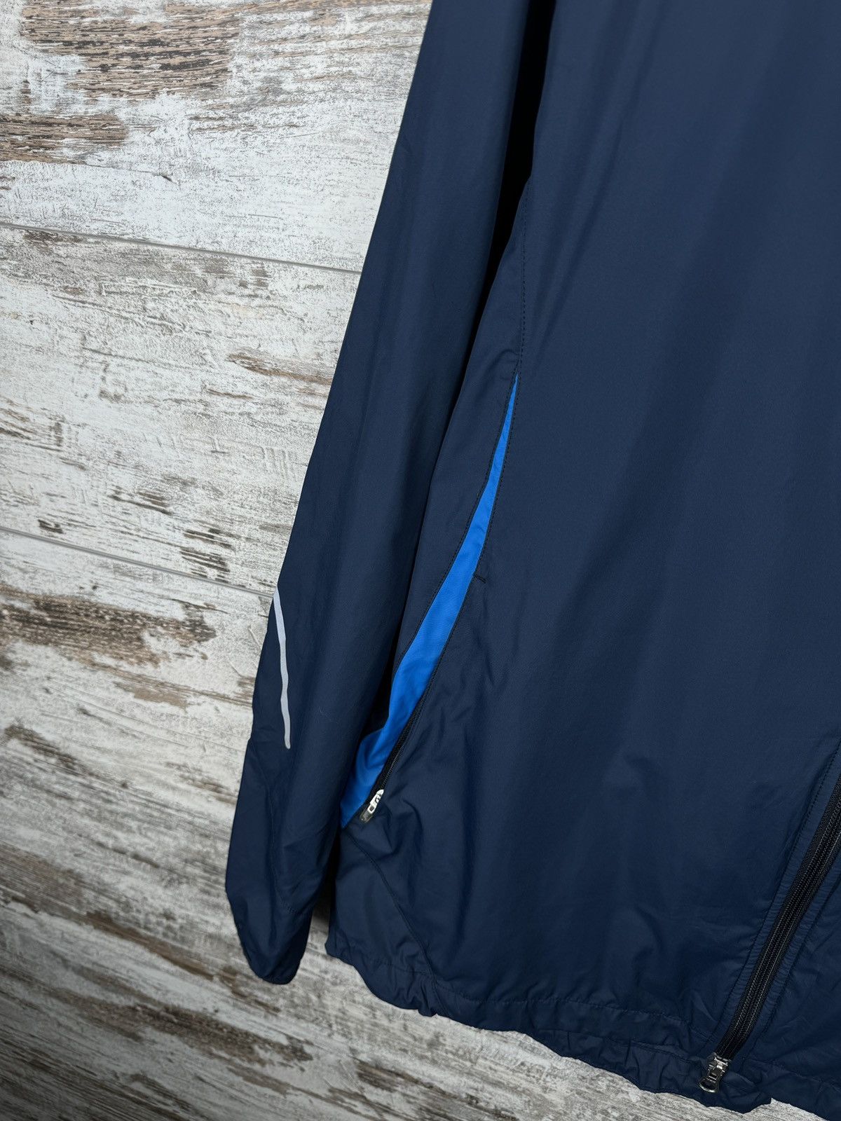 Nike × Vintage Mens Vintage Nike navy track jacket swoosh drill Olympic y2k Size US L / EU 52-54 / 3 - 4 Thumbnail