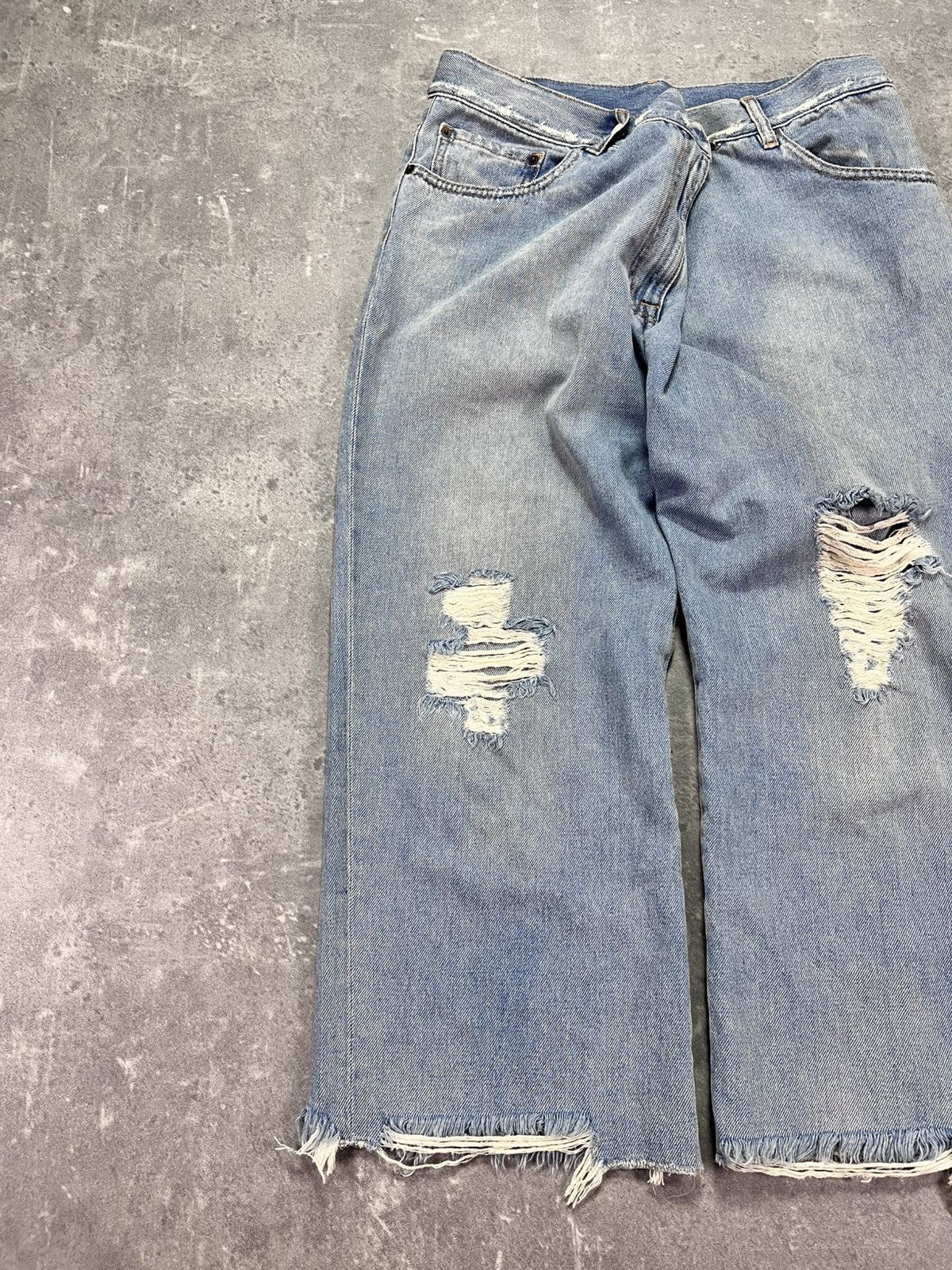 Maison Margiela SS17 MM6 Presentation Folded Cropped Flared Fit Jeans 40 Size 27" / US 4 / IT 40 - 4 Thumbnail