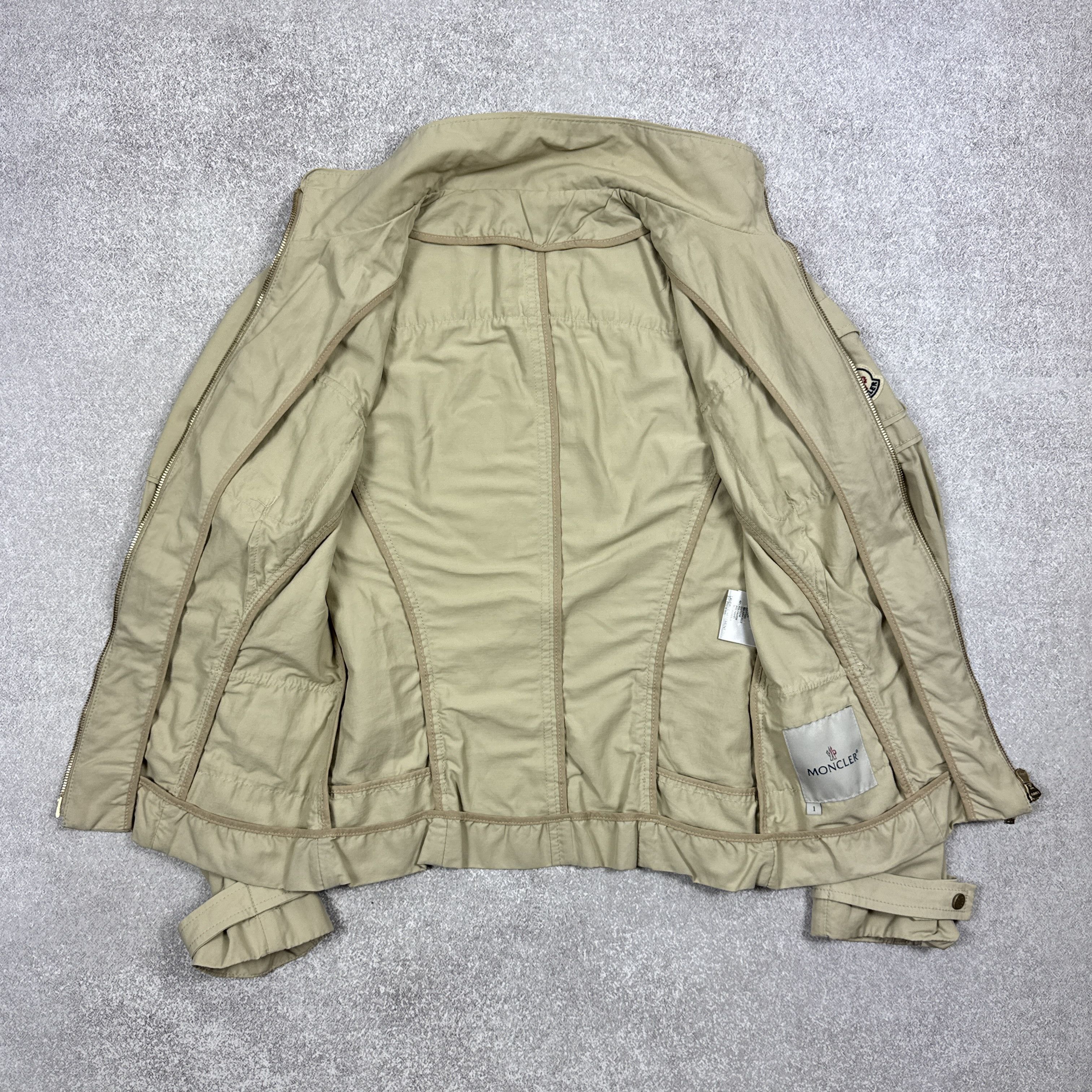 Moncler Women`s Moncler Cotton Blend Beige Military Jacket Size 1/S Size S / US 4 / IT 40 - 3 Thumbnail