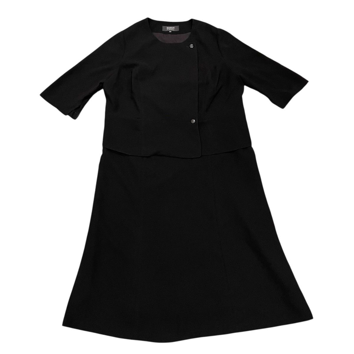 Kansai Formal by Kansai Yamamoto Jet Black Layered Dress