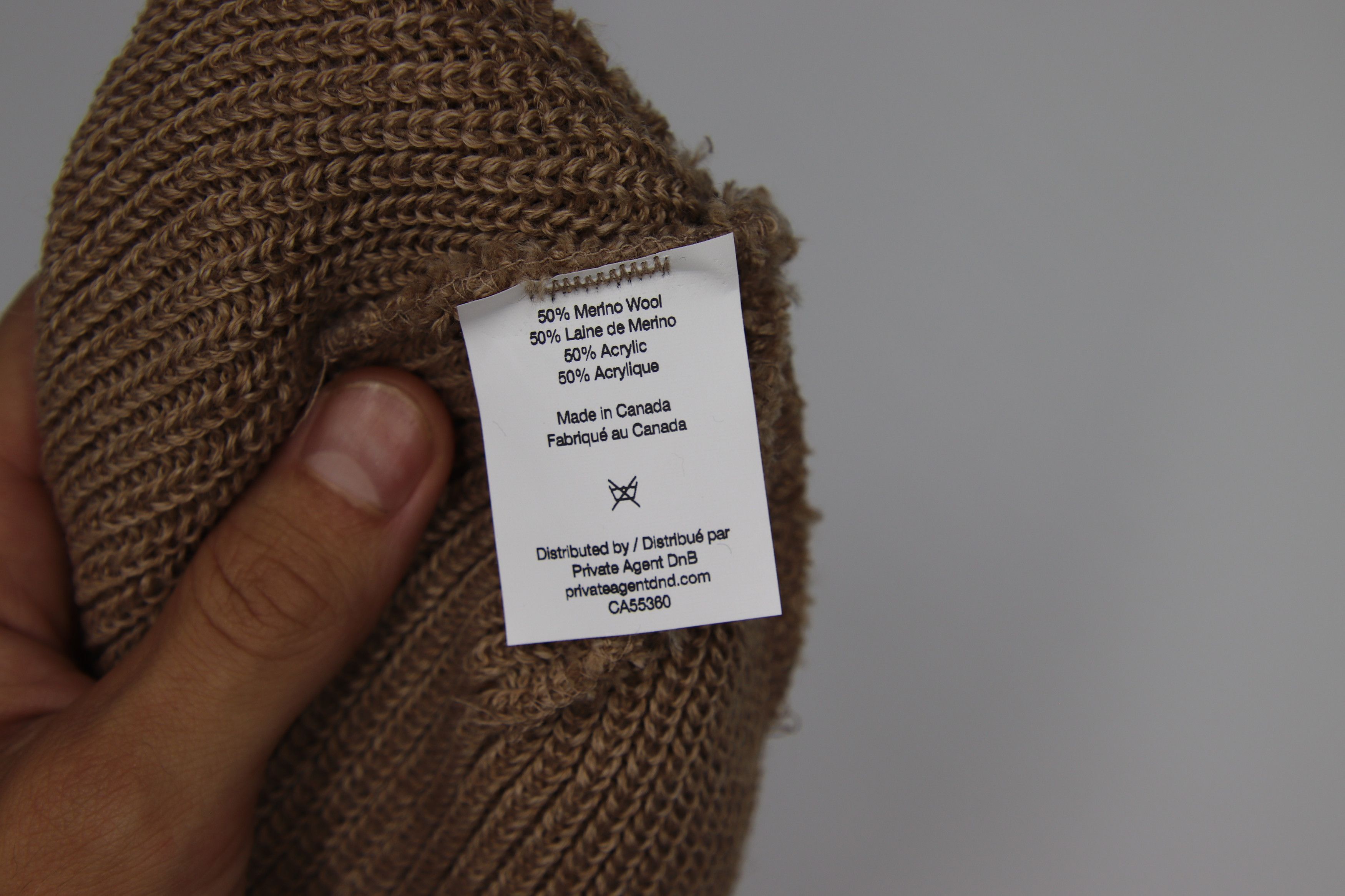 Other Blank 50% Merino Wool Beanie Light Brown Size ONE SIZE - 3 Thumbnail