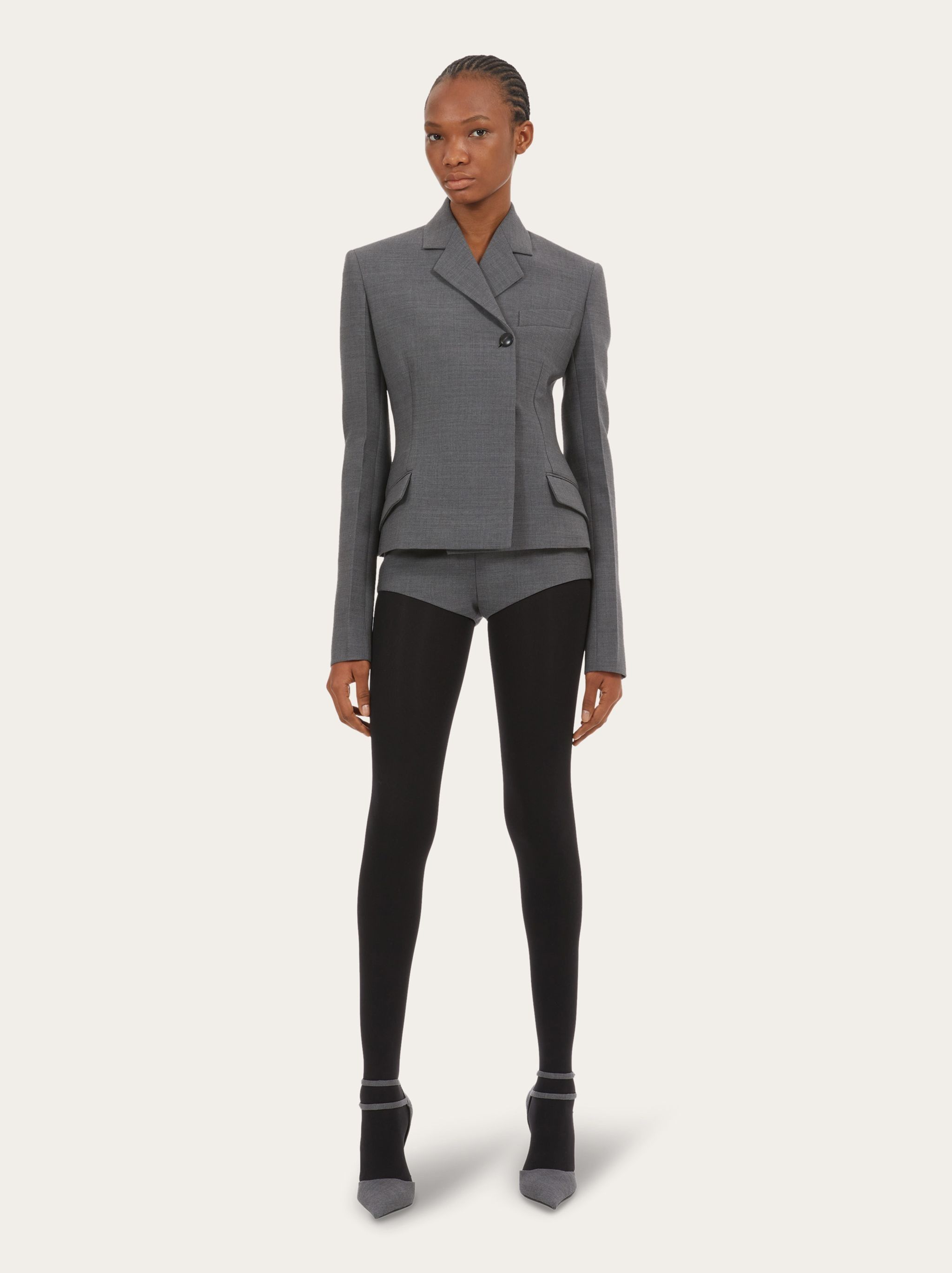 Salvatore Ferragamo o1s1rm0924 Double Breasted Blazer in Grey Size M / US 6-8 / IT 42-44 - 2 Thumbnail