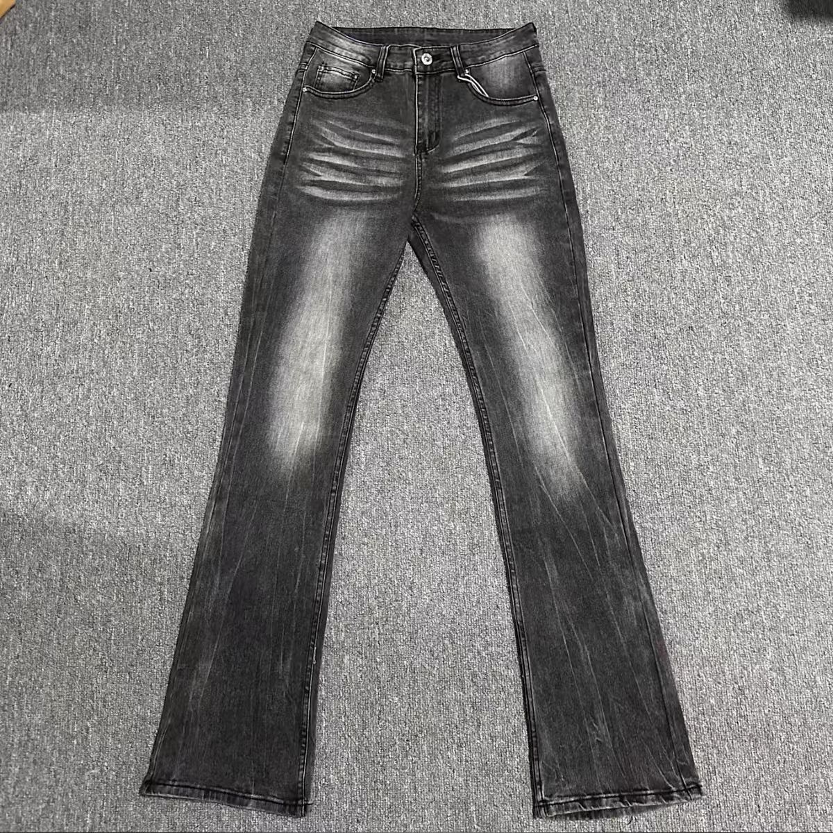 Japanese Brand × Jean Vintage Micro Stretch Washed Black Micro Flare Jeans Size US 32 / EU 48 - 2 Thumbnail