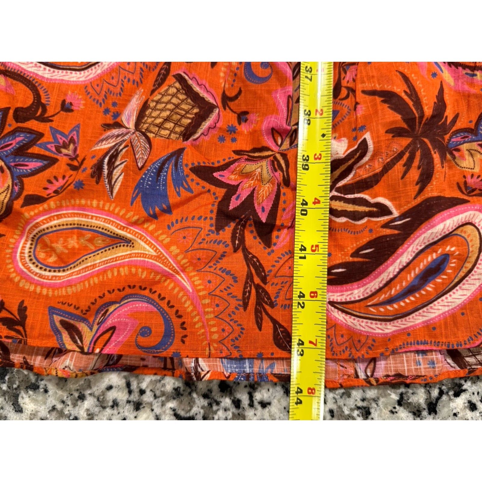 Boden Boden Tiered Maxi Skirt Women’s 8L Long Orange Paisley Cotton Boho Maxi Skirt USA 8L Womens Size 30" / US 8 / IT 44 - 4 Thumbnail