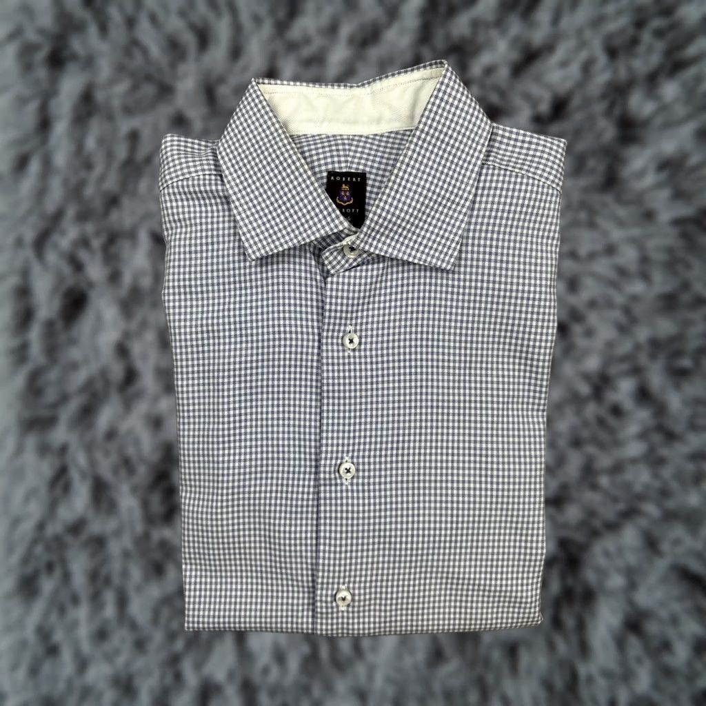 Robert Talbott Robert Talbott Estate Plaid Long Sleeve Button Down Shirt M Navy Blue White - 15.5 Mens Size US M / EU 48-50 / 2 - 1 Thumbnail