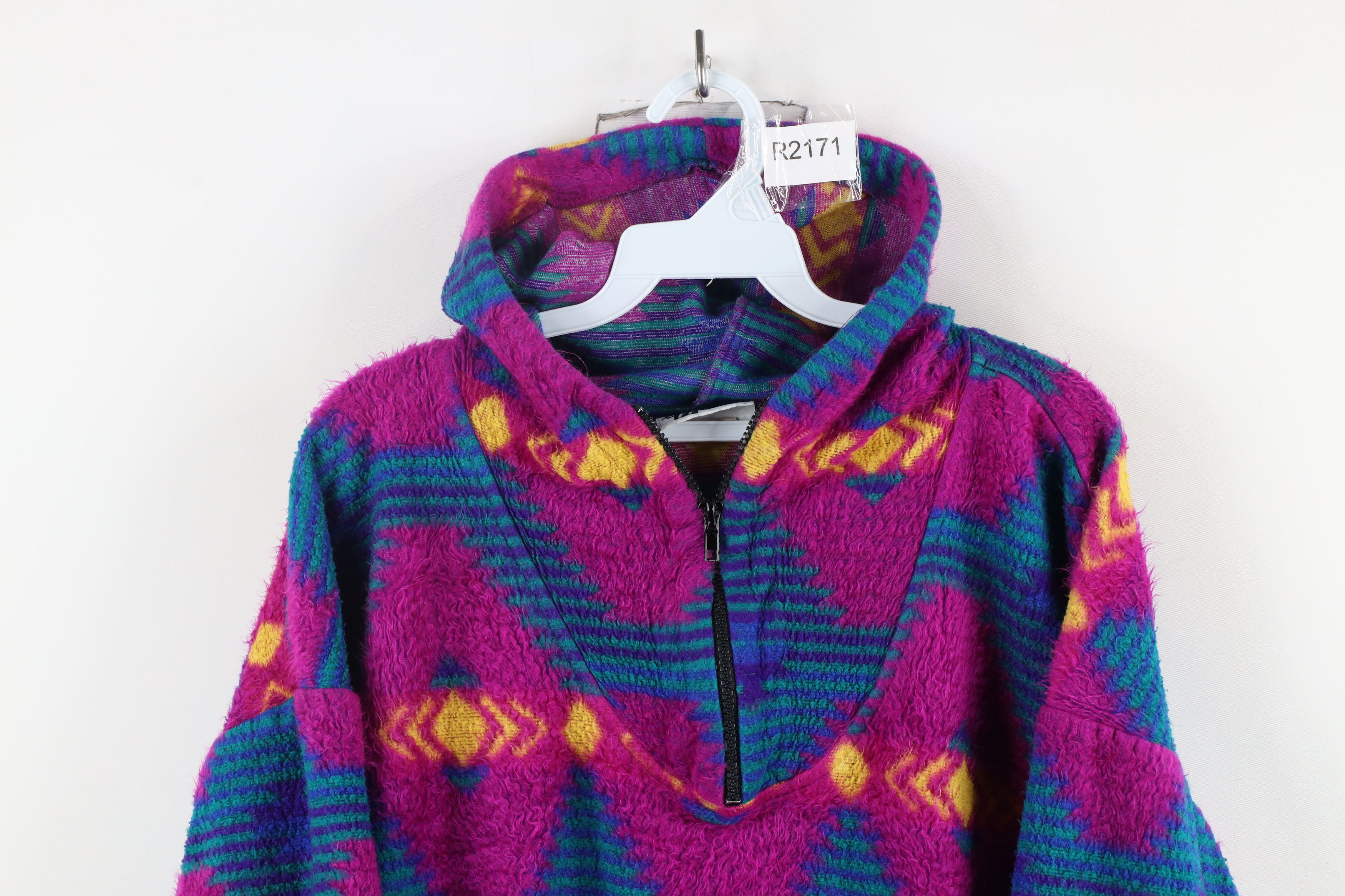 Vintage Vintage 90s Streetwear Southwestern Fleece Hoodie USA Size M / US 6-8 / IT 42-44 - 2 Thumbnail
