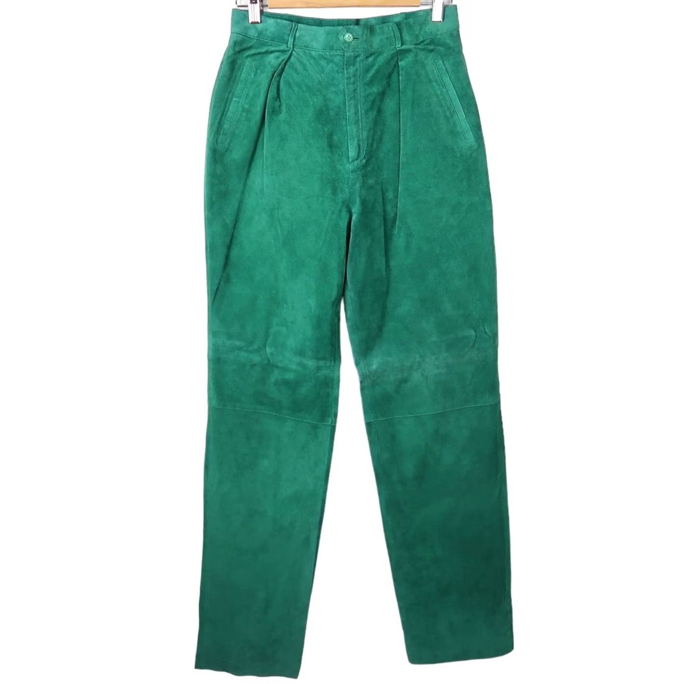 Vintage Vintage J. Christopher Green Pig Suede Leather Trouser Pants 80s 28" Size 28" / US 6 / IT 42 - 2 Thumbnail
