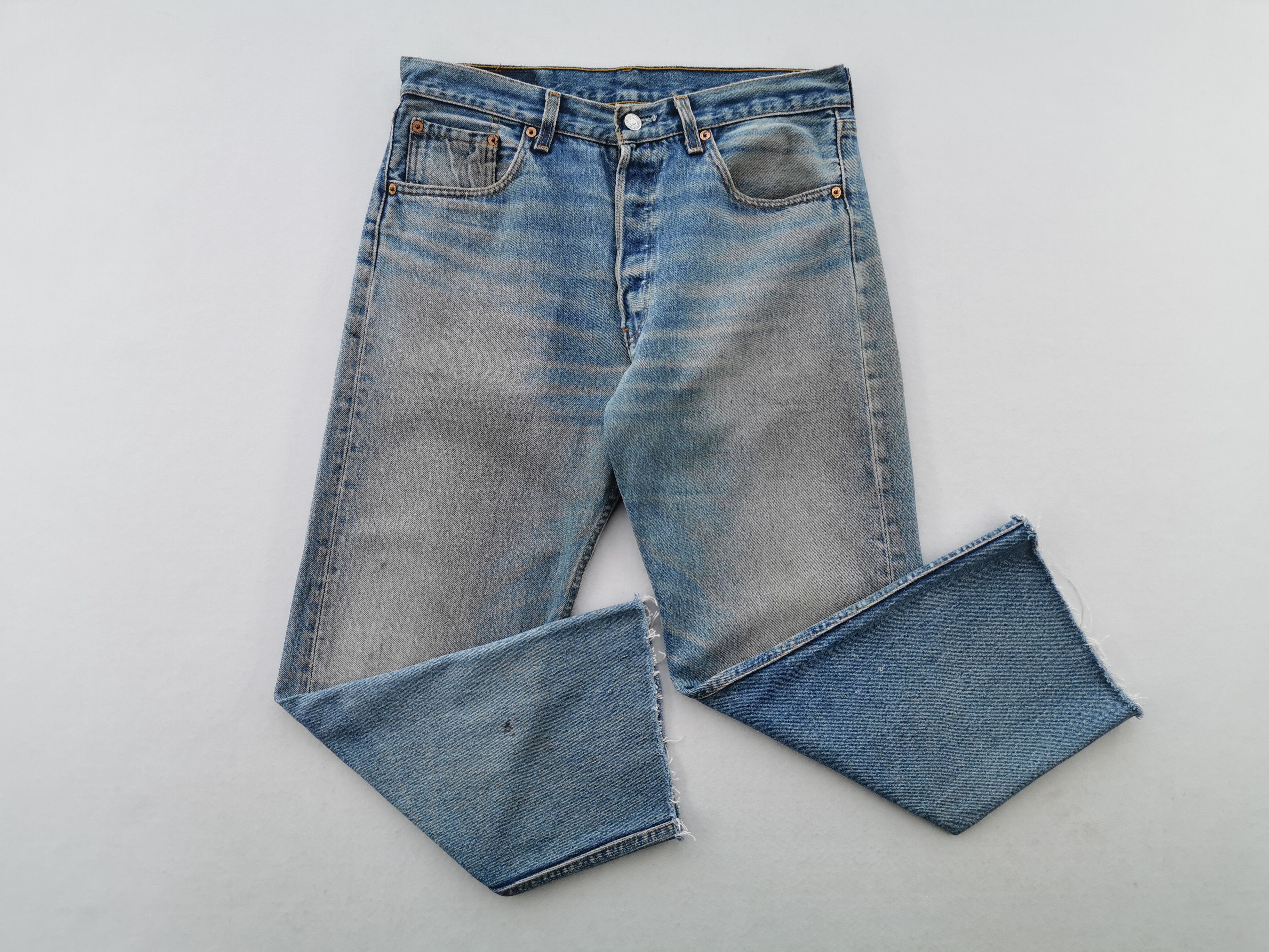 Levi's Distressed Vintage 90s Levis Lot 501 Denim Made In USA Size US 33 - 4 Thumbnail