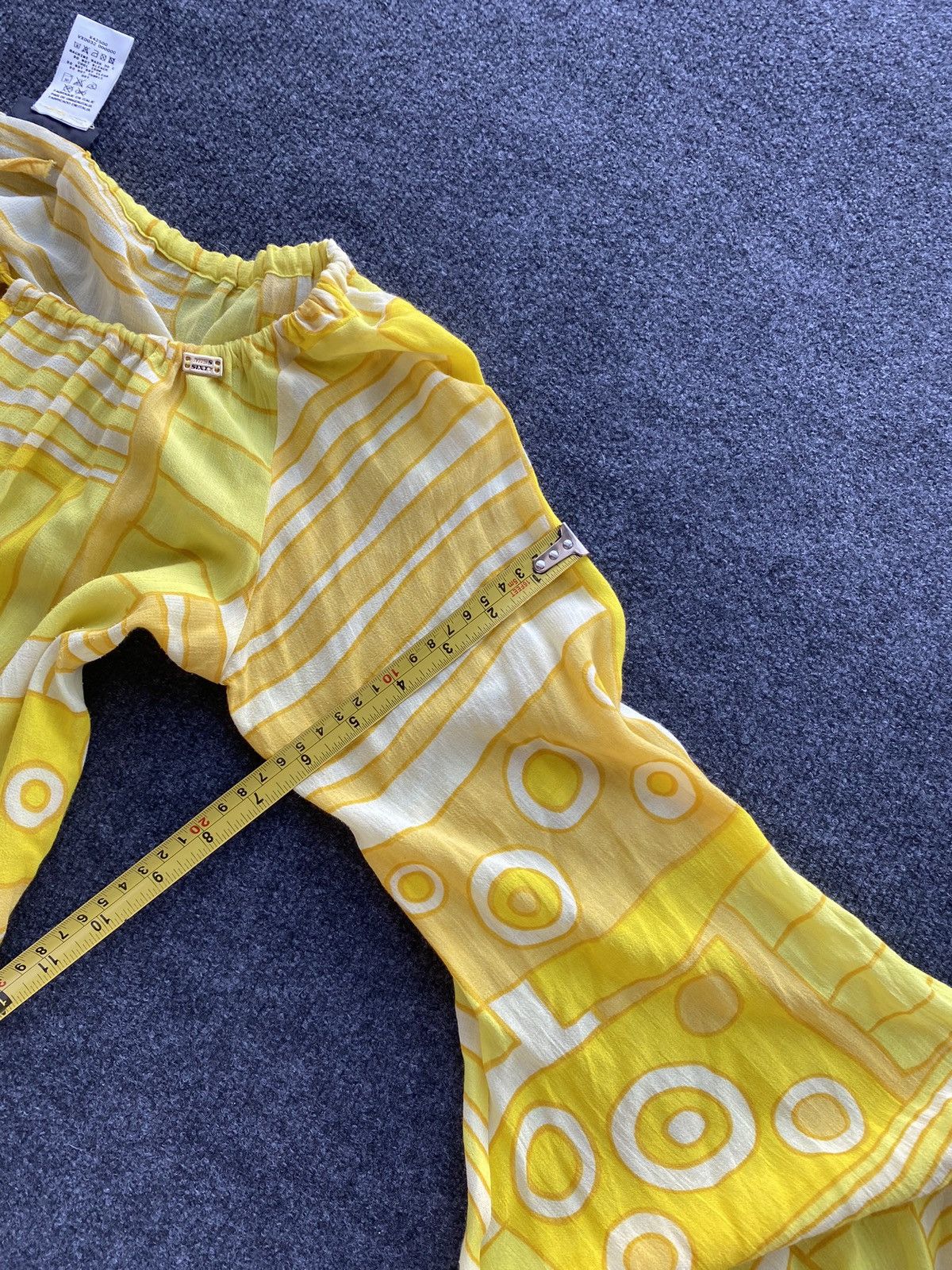 Miss Sixty 🔥Miss Sixty Sexy Balloon Sleeve yellow blouse alt goth emo Size L / US 10 / IT 46 - 8 Thumbnail