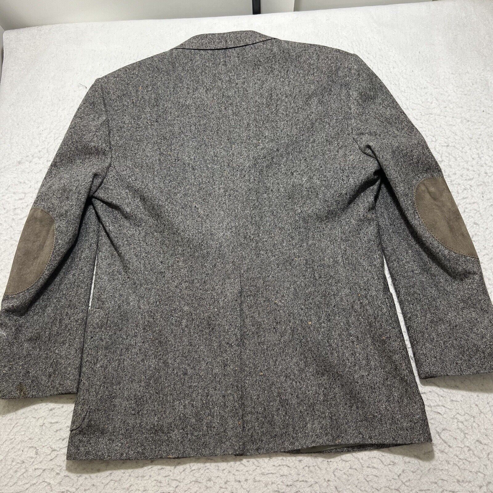 Stafford Options by Stafford Tweed Virgin Wool Sport Coat Elbow Pads Size 42R - 15 Thumbnail