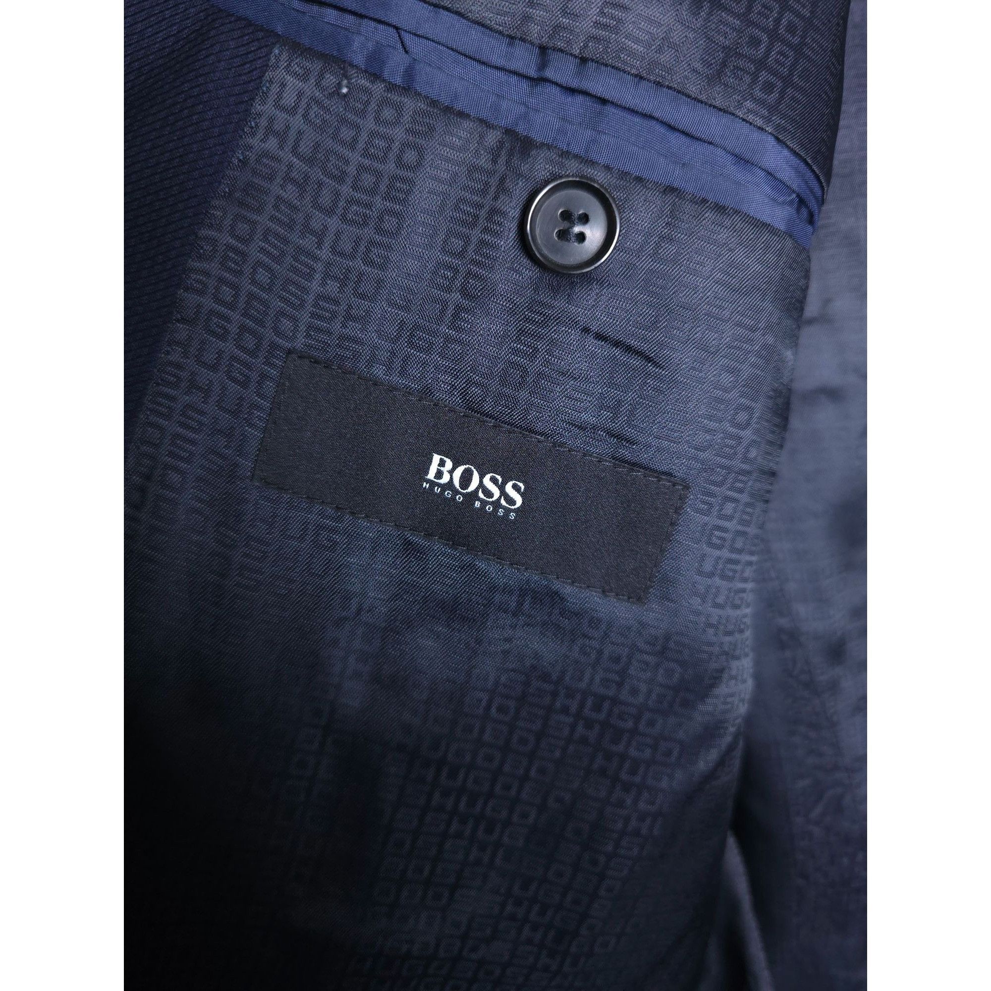 Hugo Boss Hugo Boss Navy Mens Wool 2 Button Suit Jacket Size 42L Spell Size 42L - 3 Thumbnail